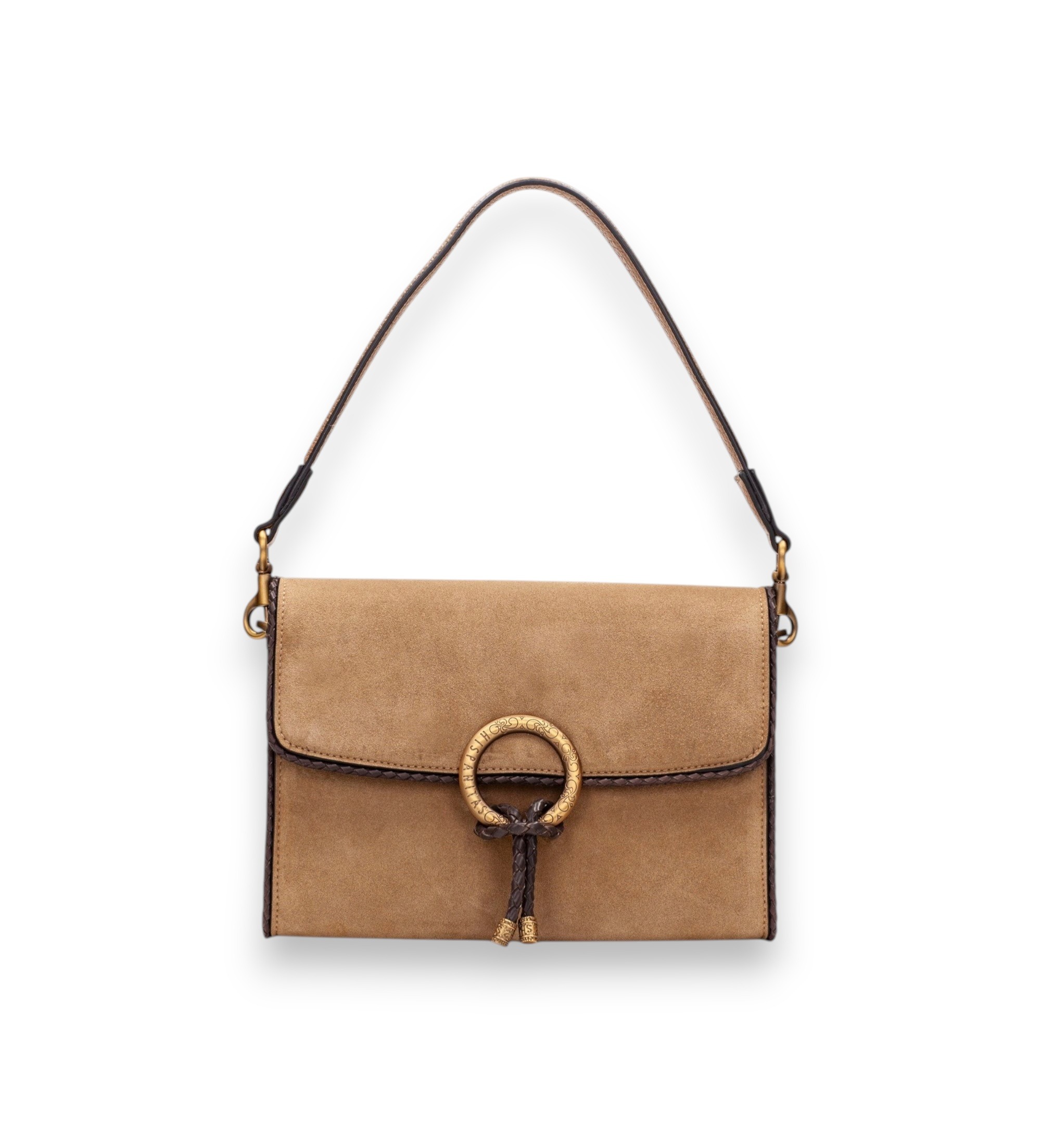 Hispanitas für Damen. BI264945 Beige Soft-Tasche (35), Lässig, Wildleder