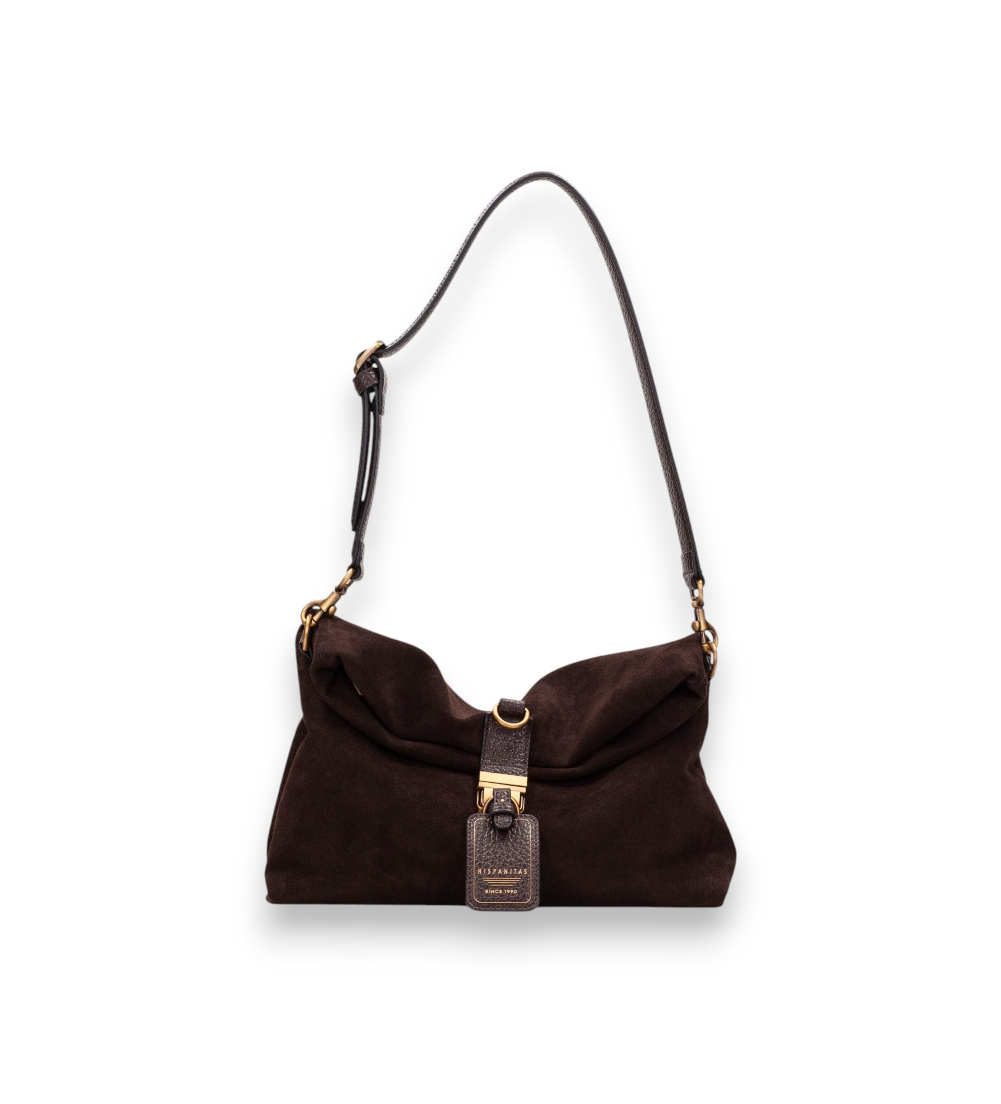 Hispanitas für Damen. BI264948 Dunkelbraune Schultertasche (35), Lässig, Polyurethan