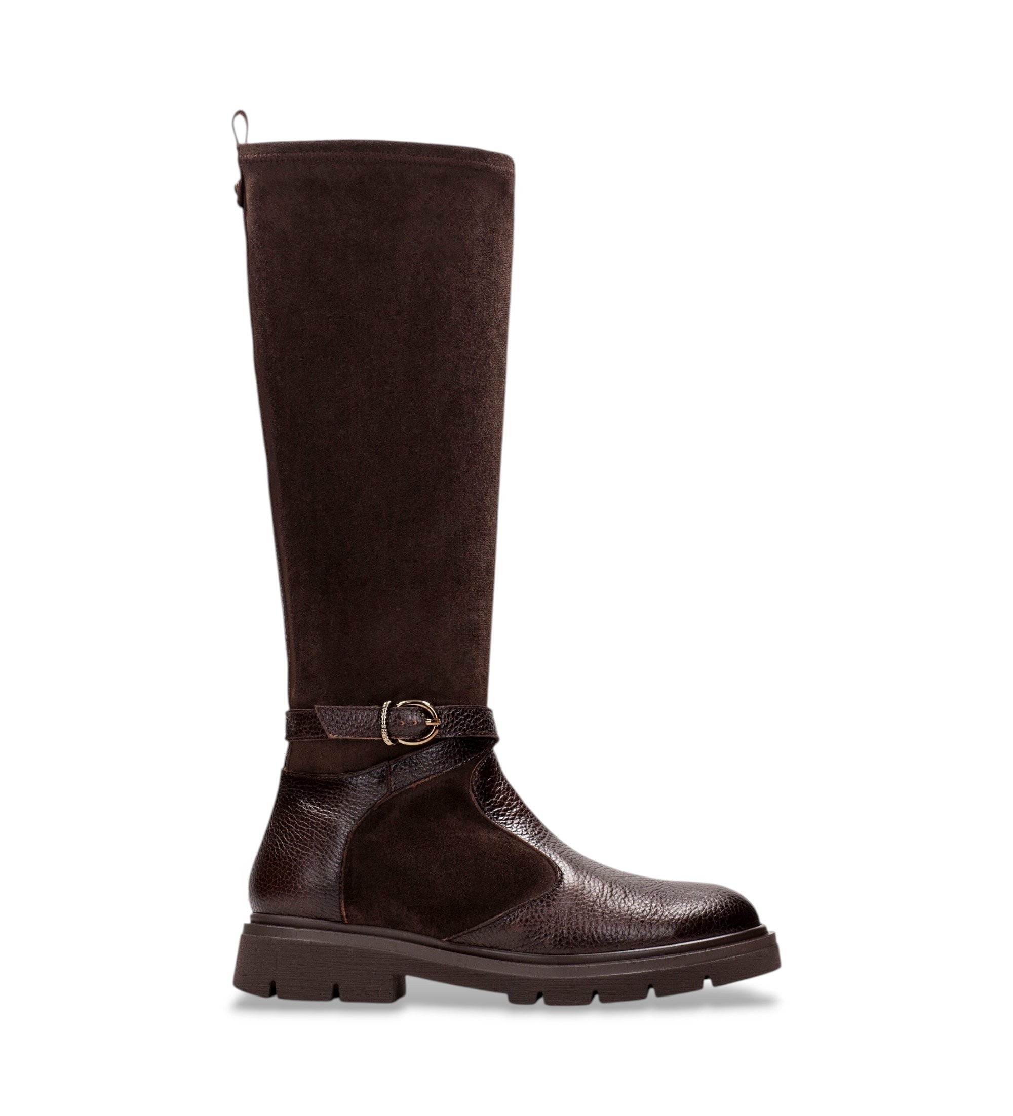 Hispanitasvoor vrouwen. HI265190 New York-laars (36), Leer, Bruin, Plat, Ritssluiting, Casual