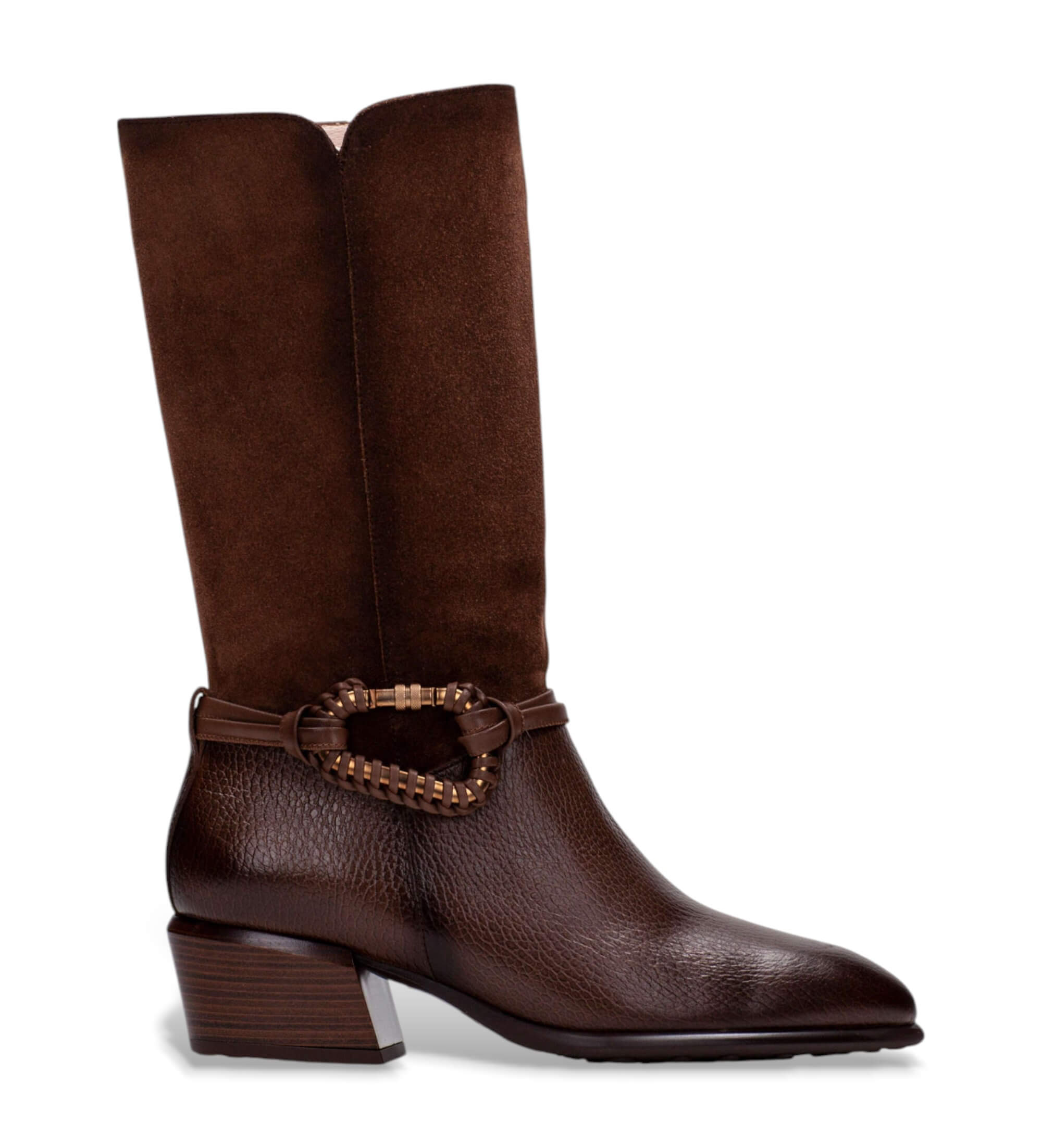 Hispanitas für Damen. PHI254298 Braune Verona Lederstiefel (42), 3 bis 5 cm, Keine, Lässig