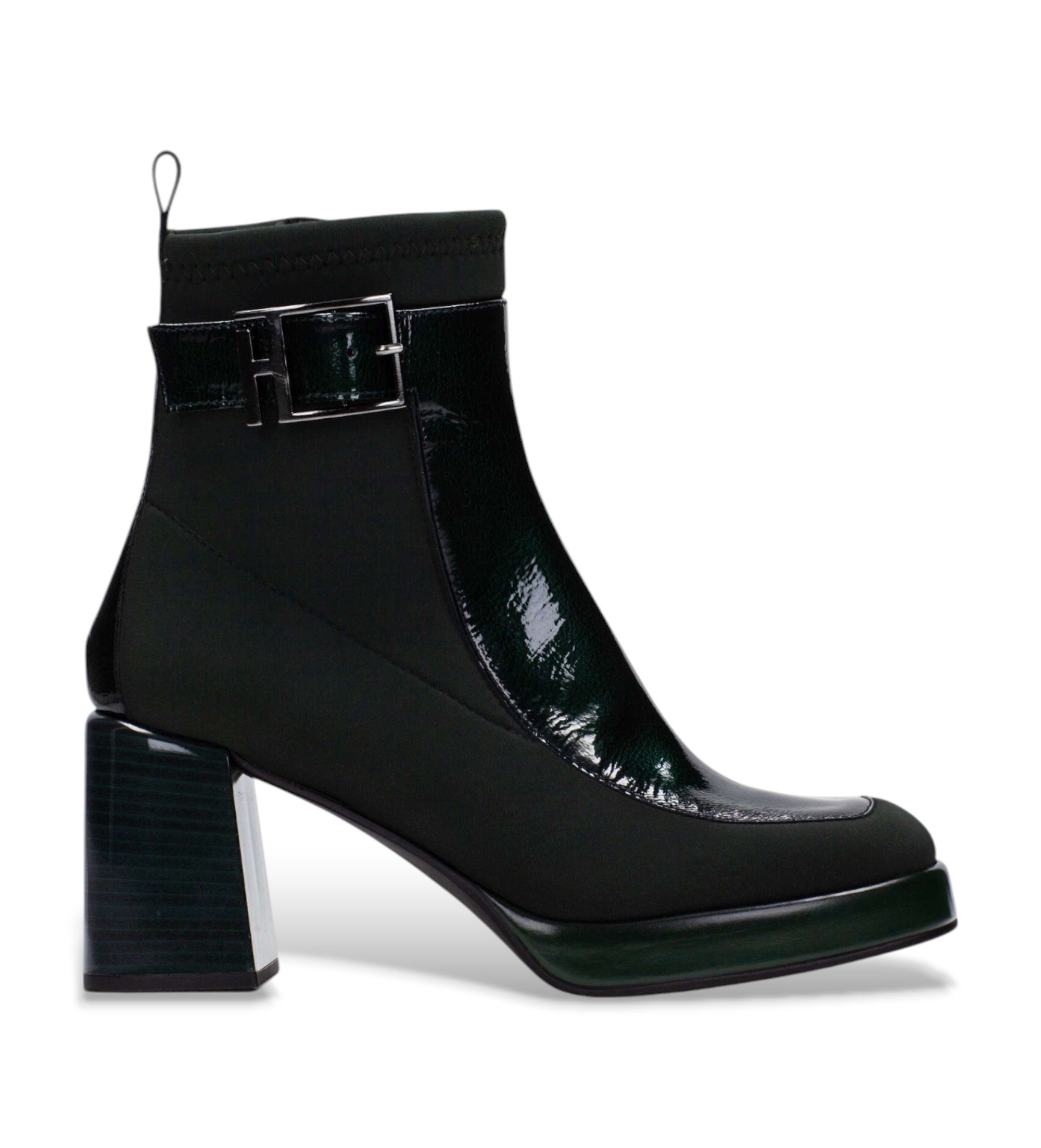 Hispanitas für Damen. HI243664 Neo Lederstiefel grün (37), 5 bis 8 cm, Reißverschluss, Lässig