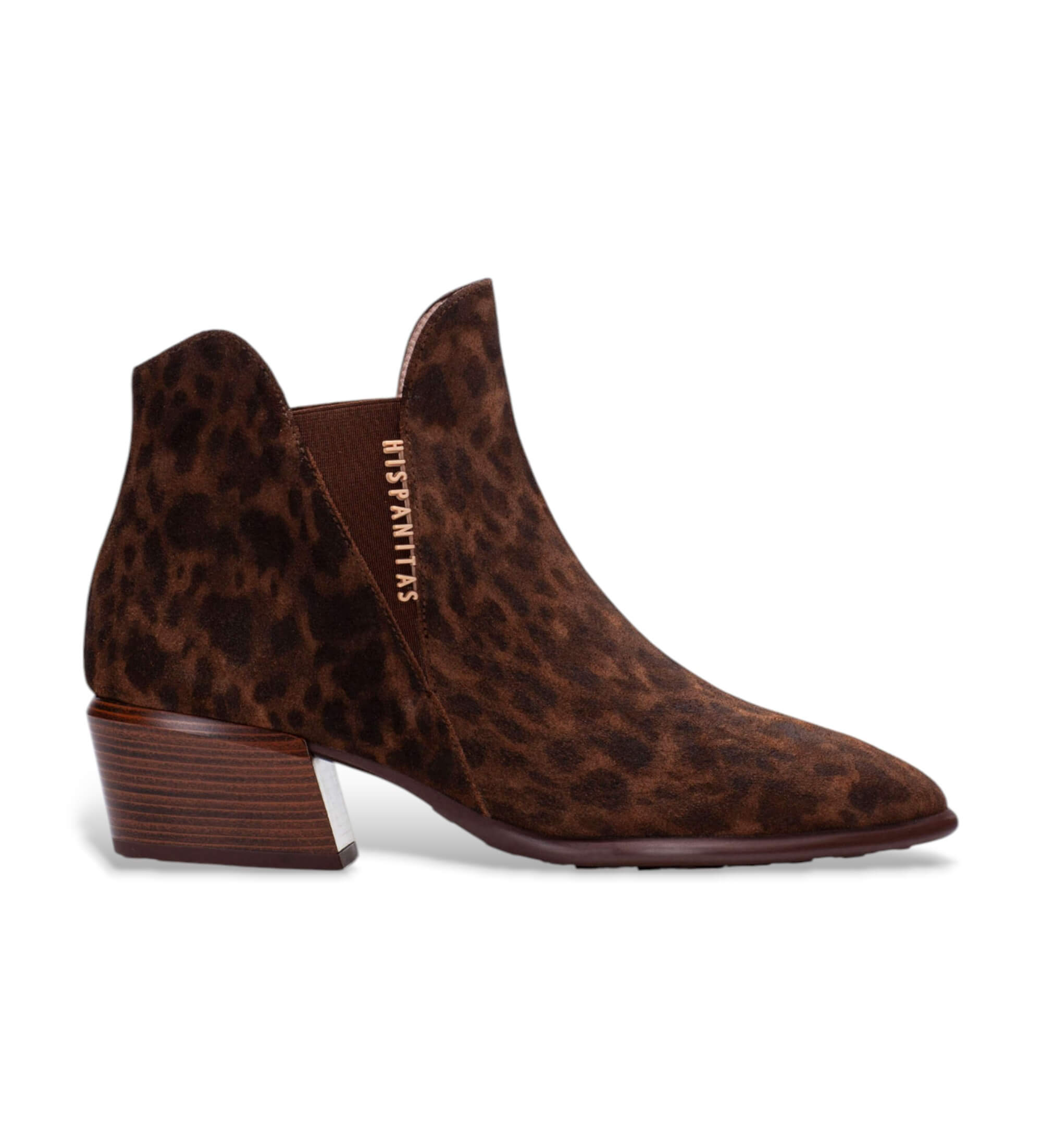Hispanitas für Damen. PHI254383 Braune Verona Lederstiefeletten (39), 3 bis 5 cm, Keine, Lässig, Tierdruck