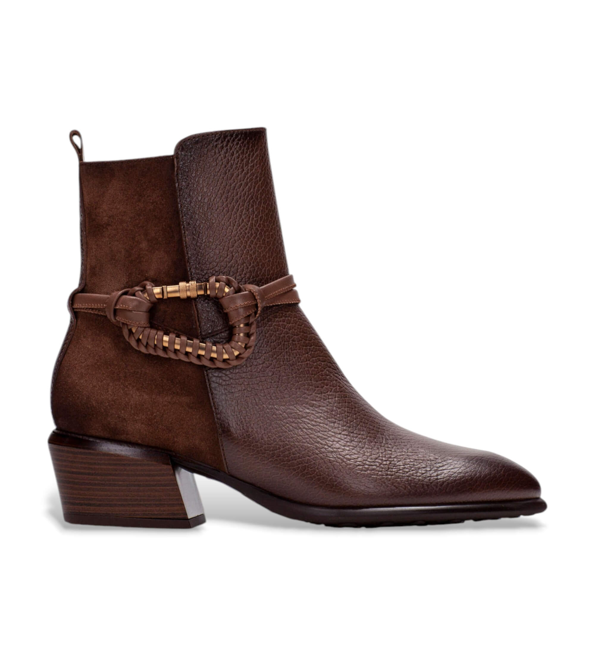 Hispanitas für Damen. PHI254297 Braune Verona Lederstiefeletten (37), 3 bis 5 cm, Reißverschluss, Lässig