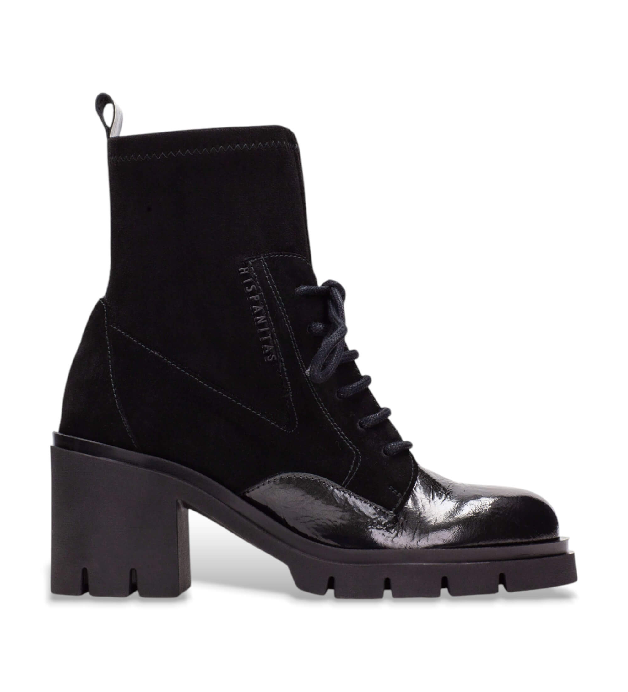 Hispanitas für Damen. HI254281 Zurich Rock Lederstiefeletten schwarz (36), 5 bis 8 cm, Reißverschluss, Lässig