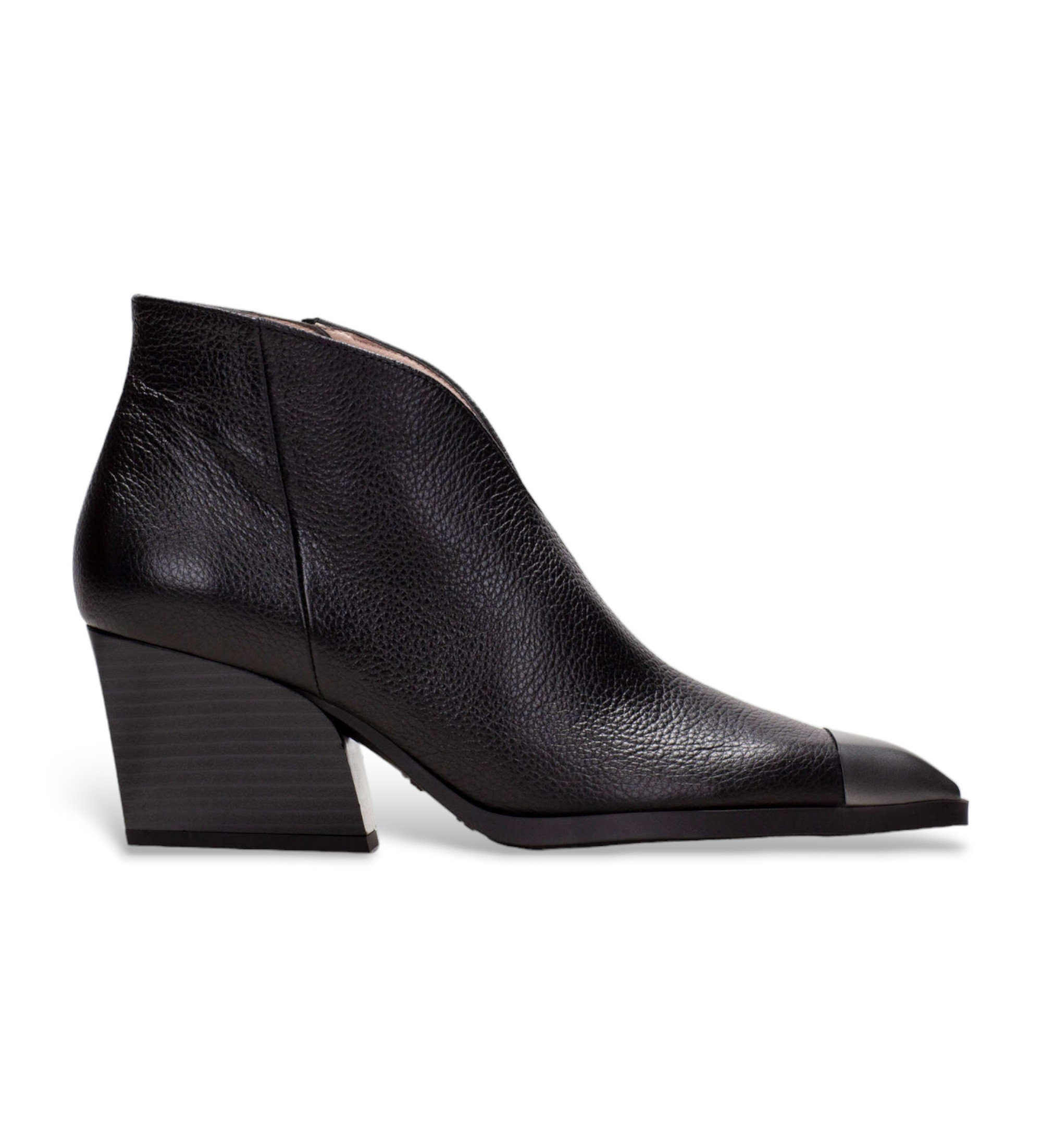 Hispanitas für Damen. HI243596 Lederstiefeletten mit runder Spitze schwarz (38), 3 bis 5 cm, Reißverschluss, Lässig