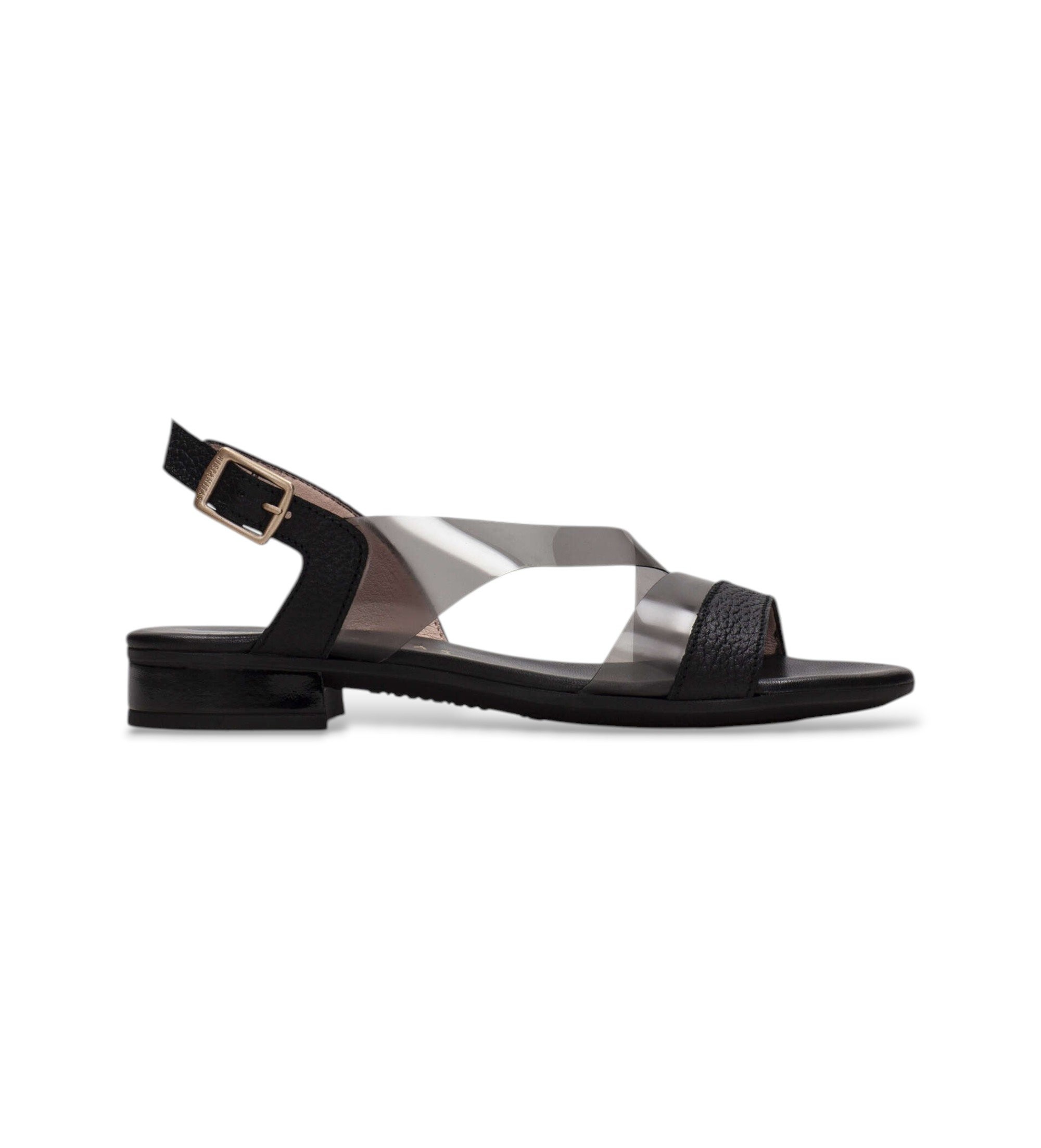 Hispanitas für Damen. HV243396 Sandalen Lena schwarz (36), Leder, Wohnung, 1 bis 3 cm, Schnalle, Lässig, Party