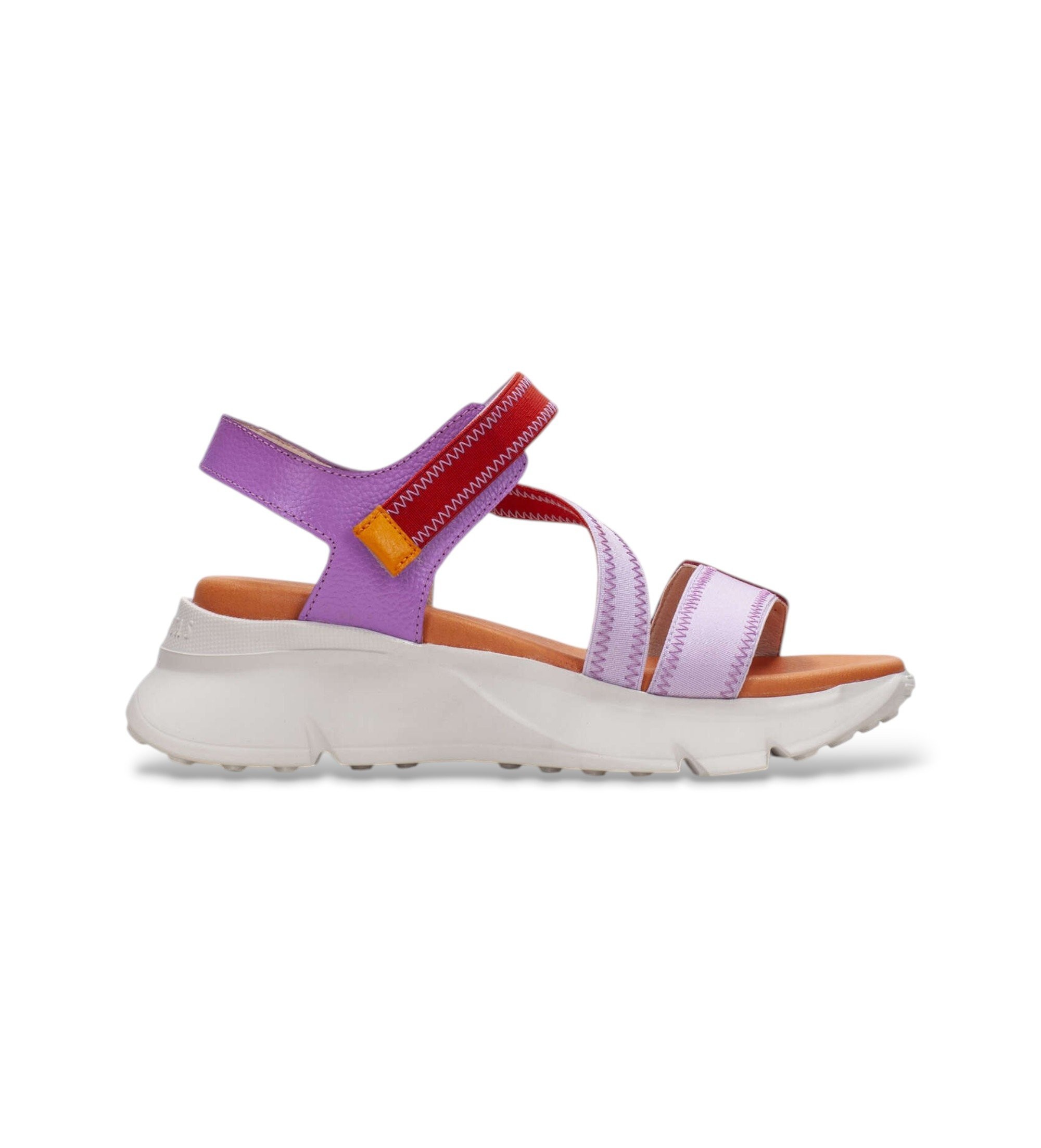 Hispanitas für Damen. CHV243459 Sandalen Jamaika rot flieder (41), Leder, 3 bis 5 cm, Klettverschluss, Lässig