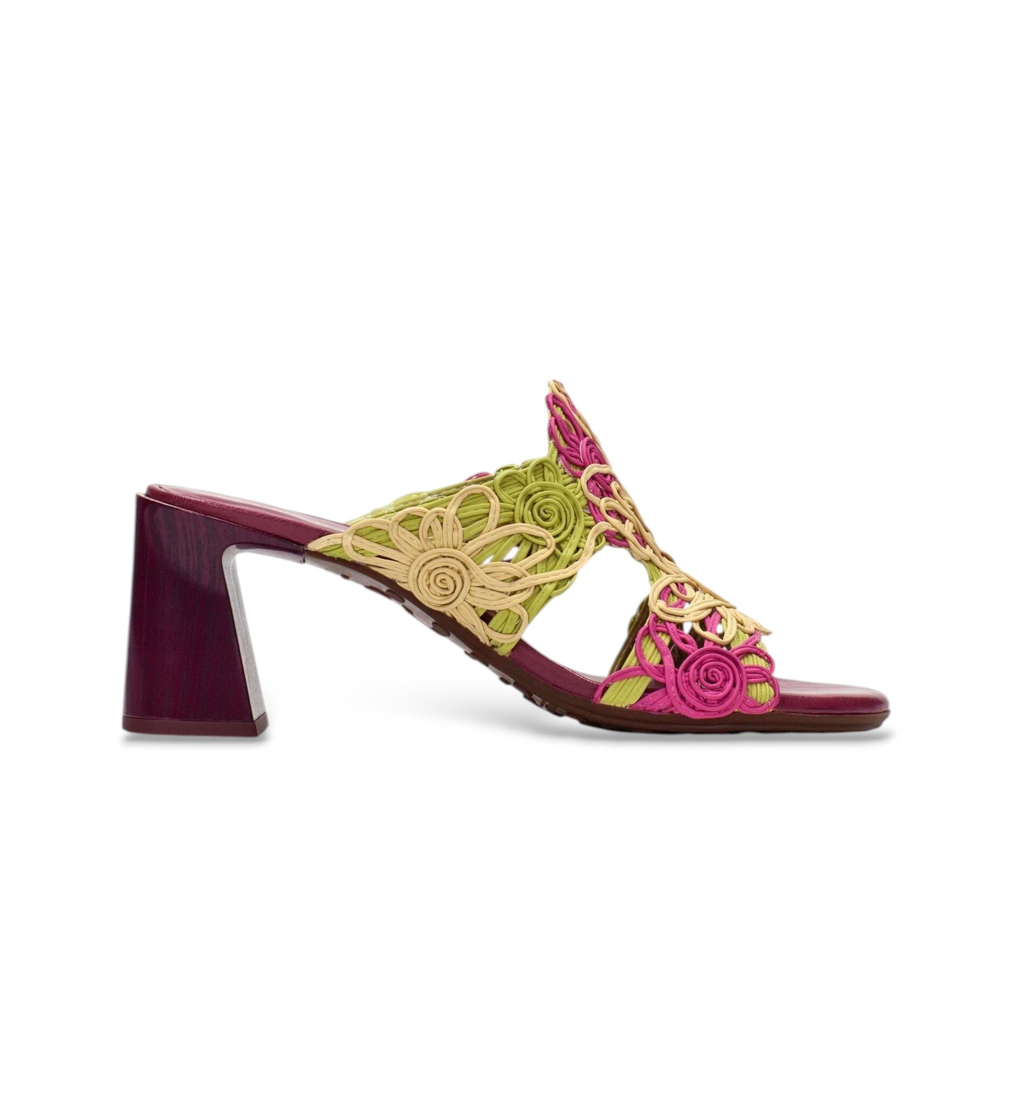 Hispanitas für Damen. HV264801 Gelbe Orchideen-Sandalen (36), 5 bis 8 cm, Keine, Lässig, Party, Mehrfarbig