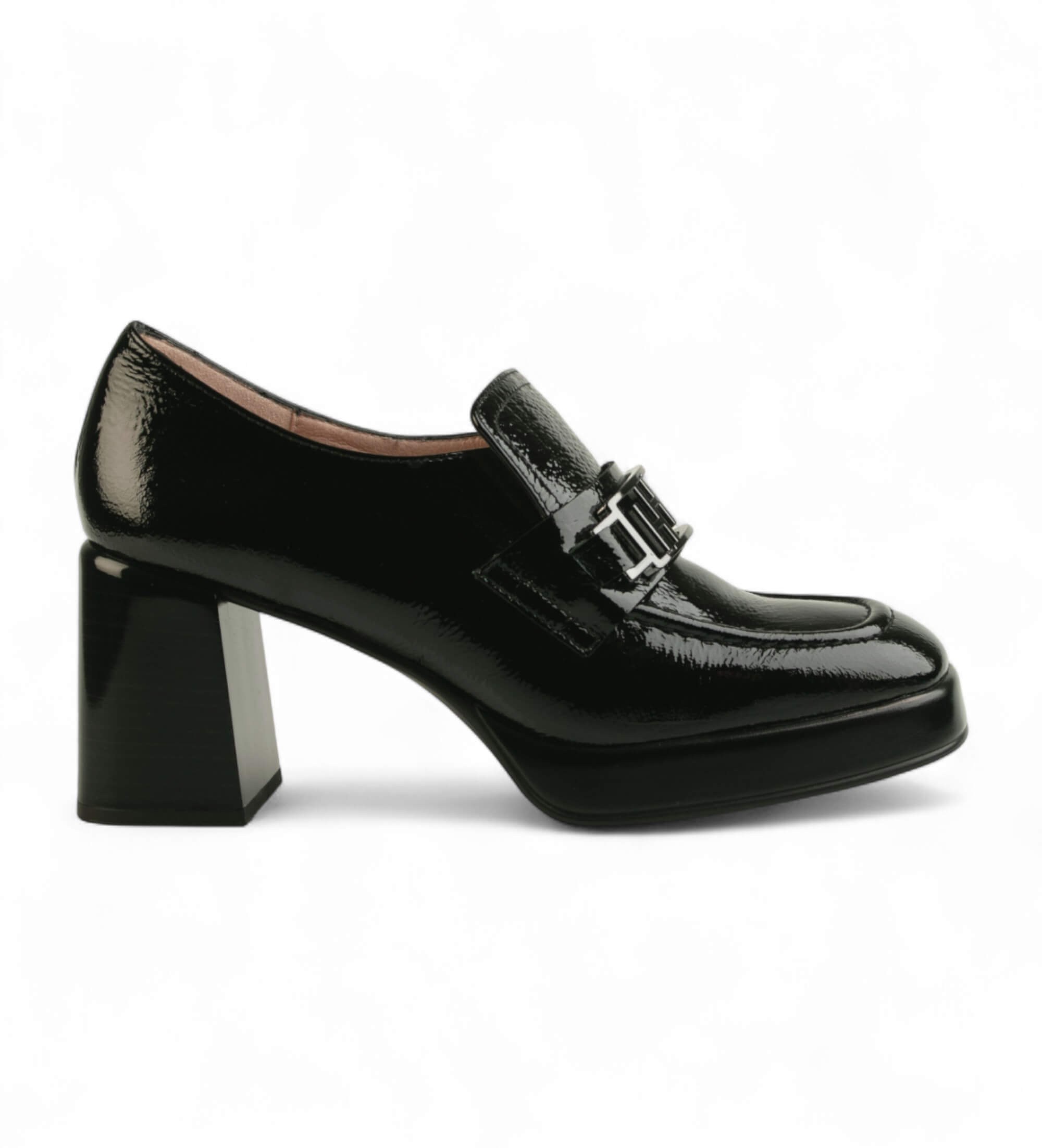 Hispanitas für Damen. HI243657 Basalt Leder Mokassins schwarz (39), 5 bis 8 cm, Keine, Lässig, Party, Klassisch