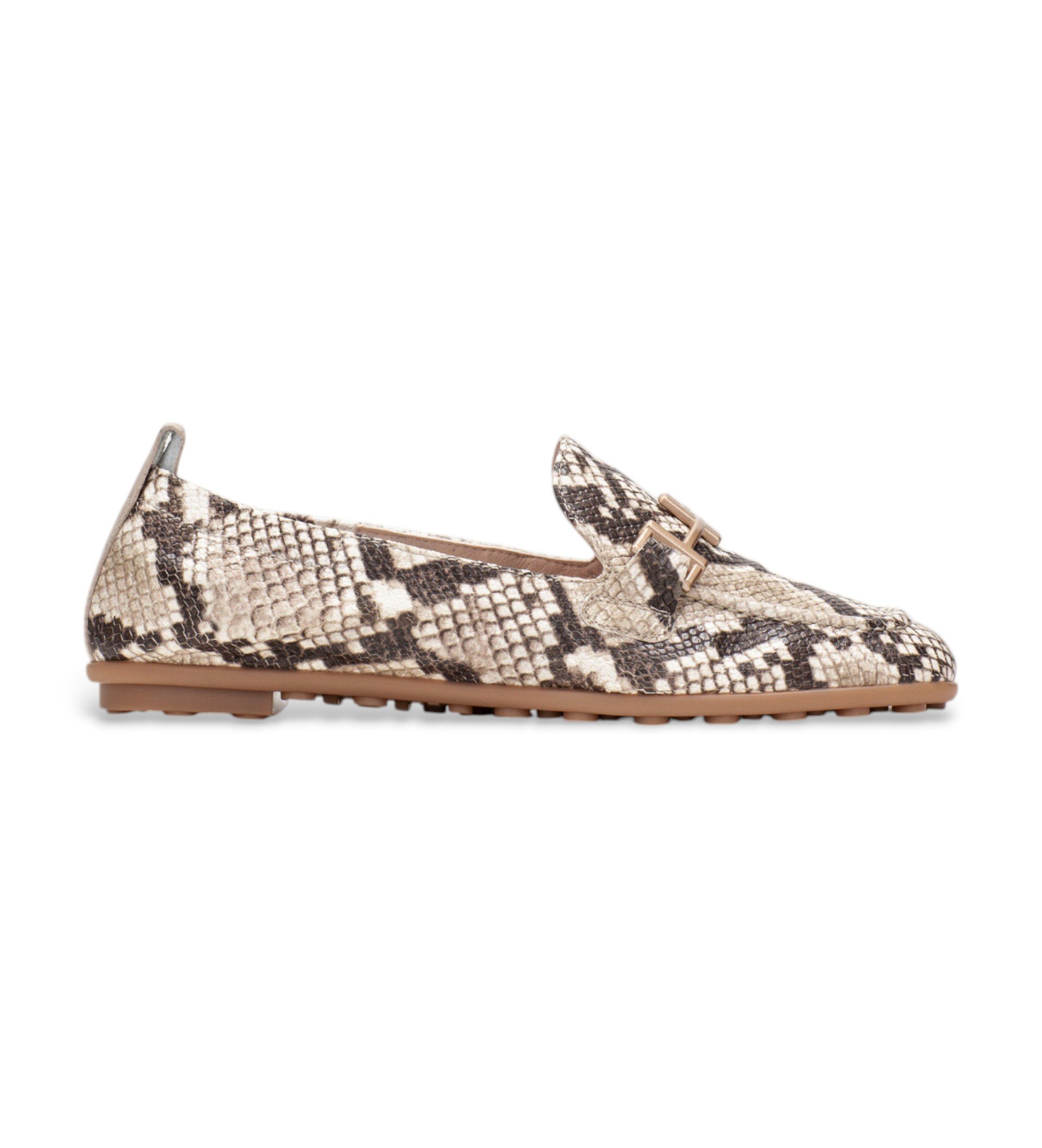 Hispanitas für Damen. HV254027 Ballerinas Bombay grau (38), Leder, Beige, Wohnung, Keine, Lässig, Tierdruck