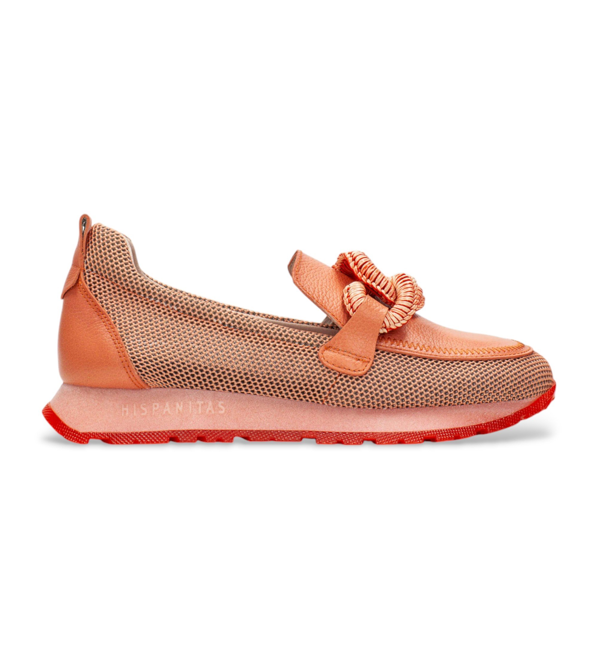 Hispanitas für Damen. HV254065 Trainer Kansas Koralle (37), Leder, Wohnung, Keine, Lässig
