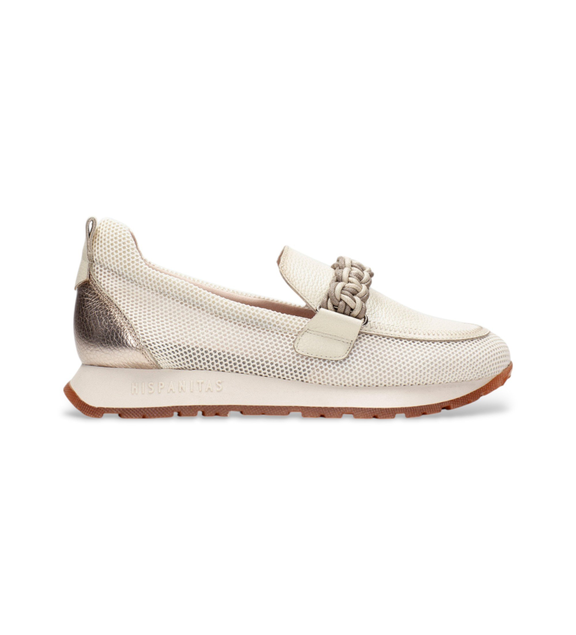 Hispanitas für Damen. HV253948 Turnschuhe Kansas beige (41), Leder, Wohnung, 1 bis 3 cm, Keine, Lässig