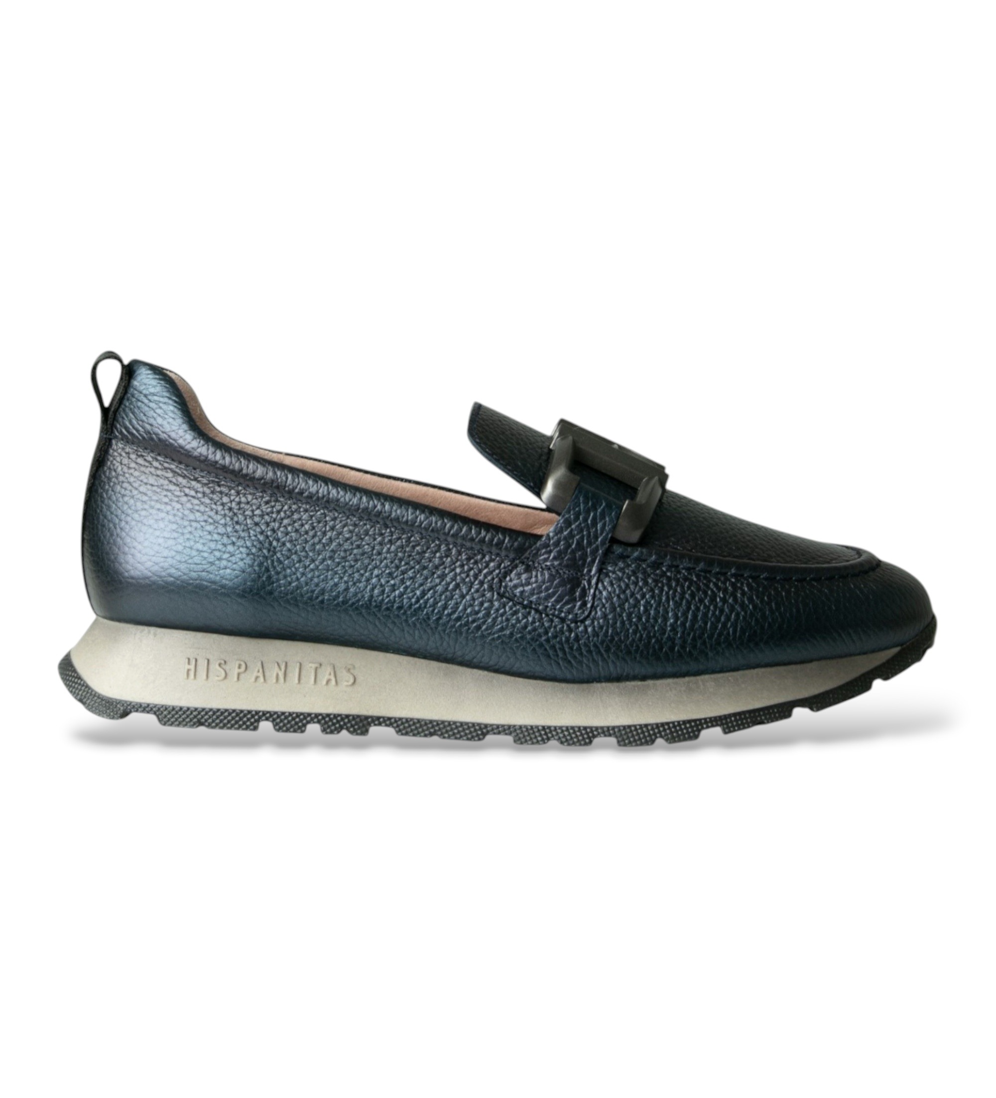 Hispanitas für Damen. HI254386 Kansas I25 Mokassins aus Leder, blau (39), 1 bis 3 cm, Keine, Lässig