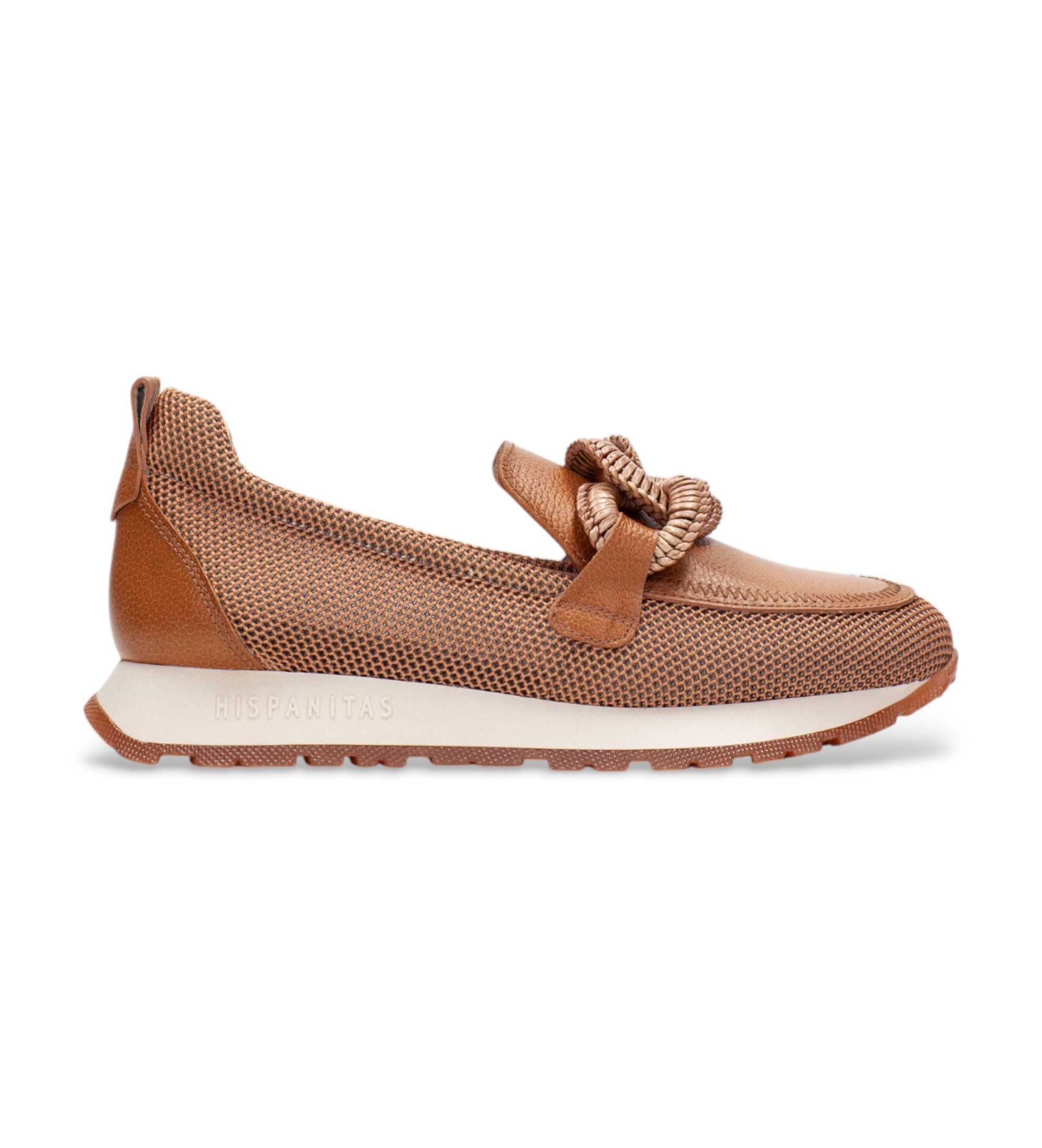 Hispanitas für Damen. HV254065 Turnschuhe Kansas braun (41), Leder, Wohnung, 1 bis 3 cm, Keine, Lässig