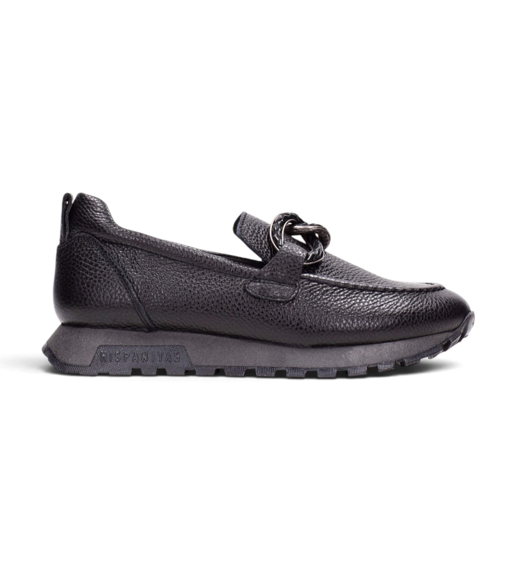 Hispanitas für Damen. HI265183 Mokassins aus Leder Oregon schwarz (40), 1 bis 3 cm, Keine, Lässig