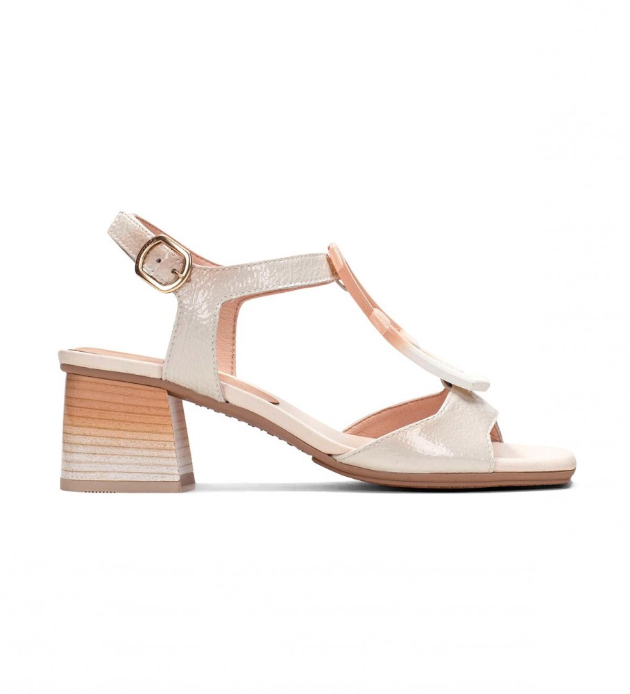 Hispanitas für Damen. HV232811 Ledersandalen Iris weiß -Absatzhöhe 5cm (40), 5 bis 8 cm, Schnalle, Lässig, Party