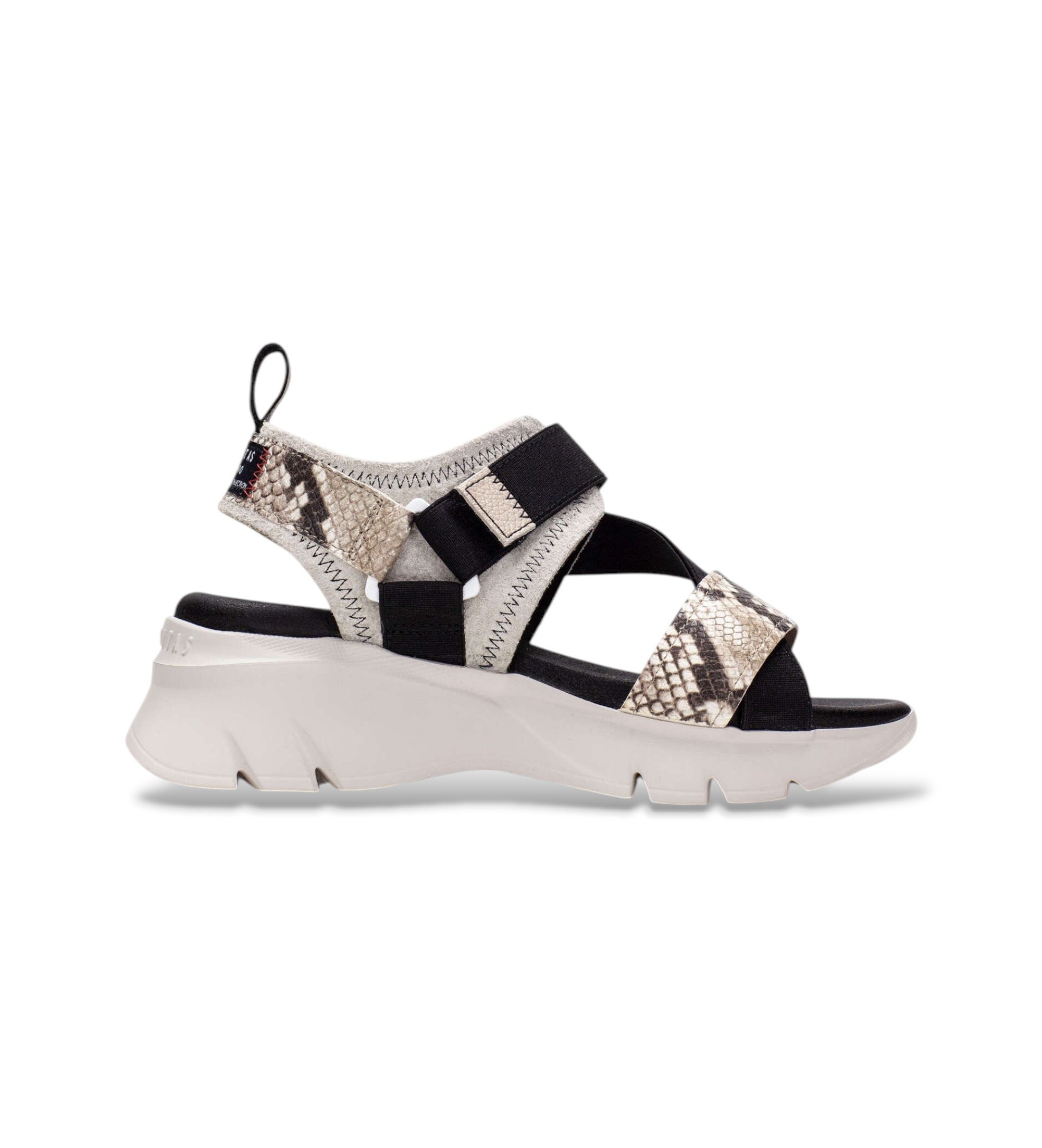 Hispanitas für Damen. HV254007 Sandalen Dakar grau (40), Leder, Schwarz, 3 bis 5 cm, Klettverschluss, Lässig, Taupe