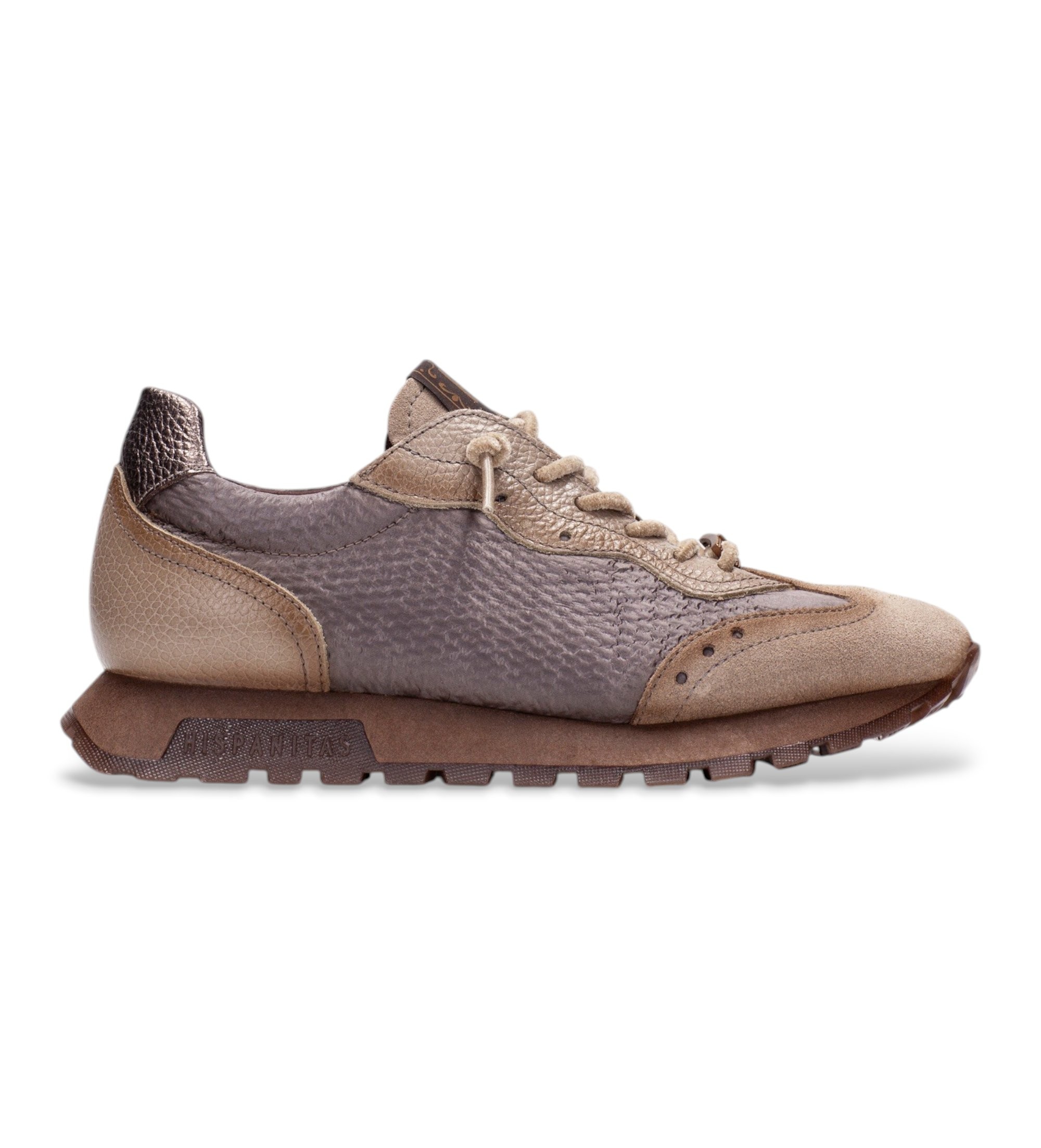 Hispanitas für Damen. HI264955 Oregon Ledersneaker taupe (37), Wohnung, Schnürsenkel, Lässig