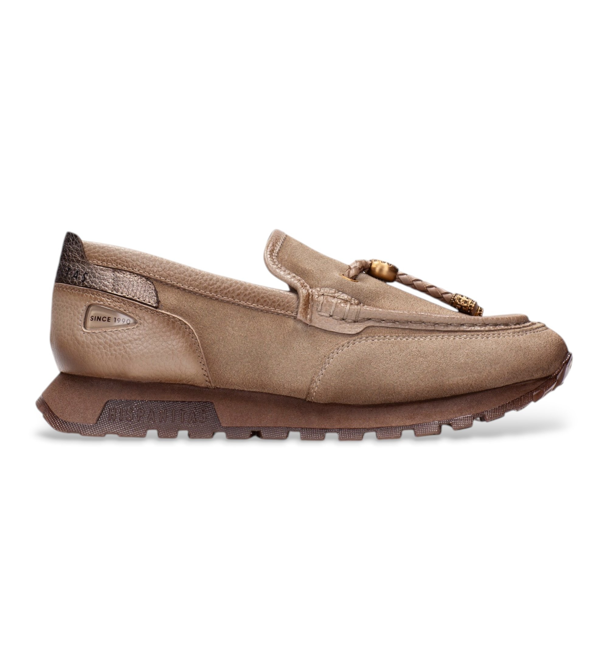 Hispanitas für Damen. HI265128 Mokassins aus Leder Oregon taupe (40), Wohnung, Keine, Lässig