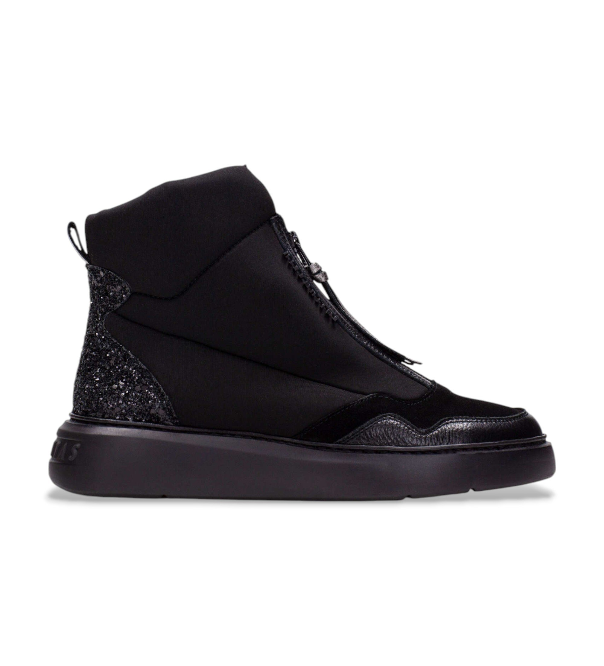 Hispanitas für Damen. HI243654 Bolmet Leder Sneakers schwarz (36), Wohnung, Reißverschluss, Lässig