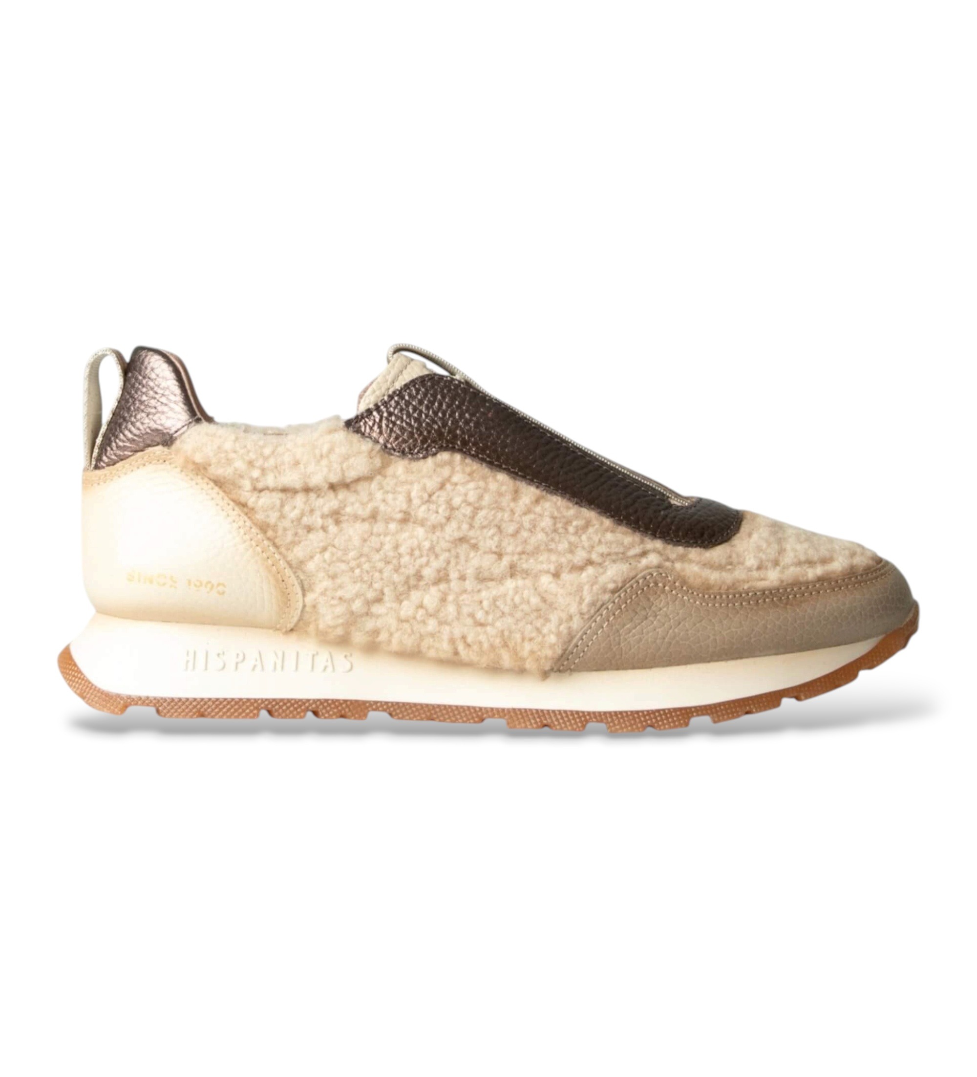 Hispanitas für Damen. HI254222 Kansas I25 Sneaker aus Leder in Beige (37), 1 bis 3 cm, Keine, Lässig