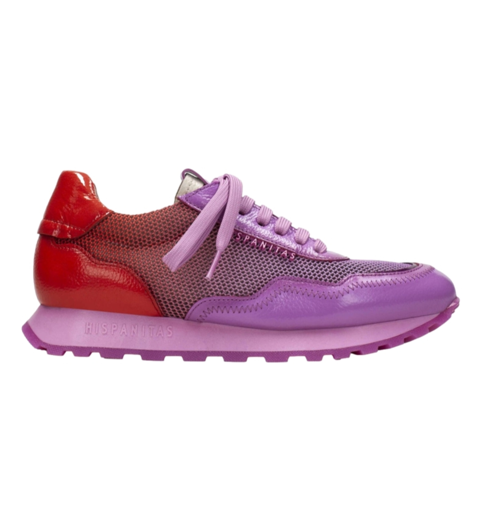 Hispanitas für Damen. BHV243231 Loira violette Hausschuhe (35), Wohnung, Schnürsenkel, Lässig, Rosa, Flieder, Recyceltes Polyester