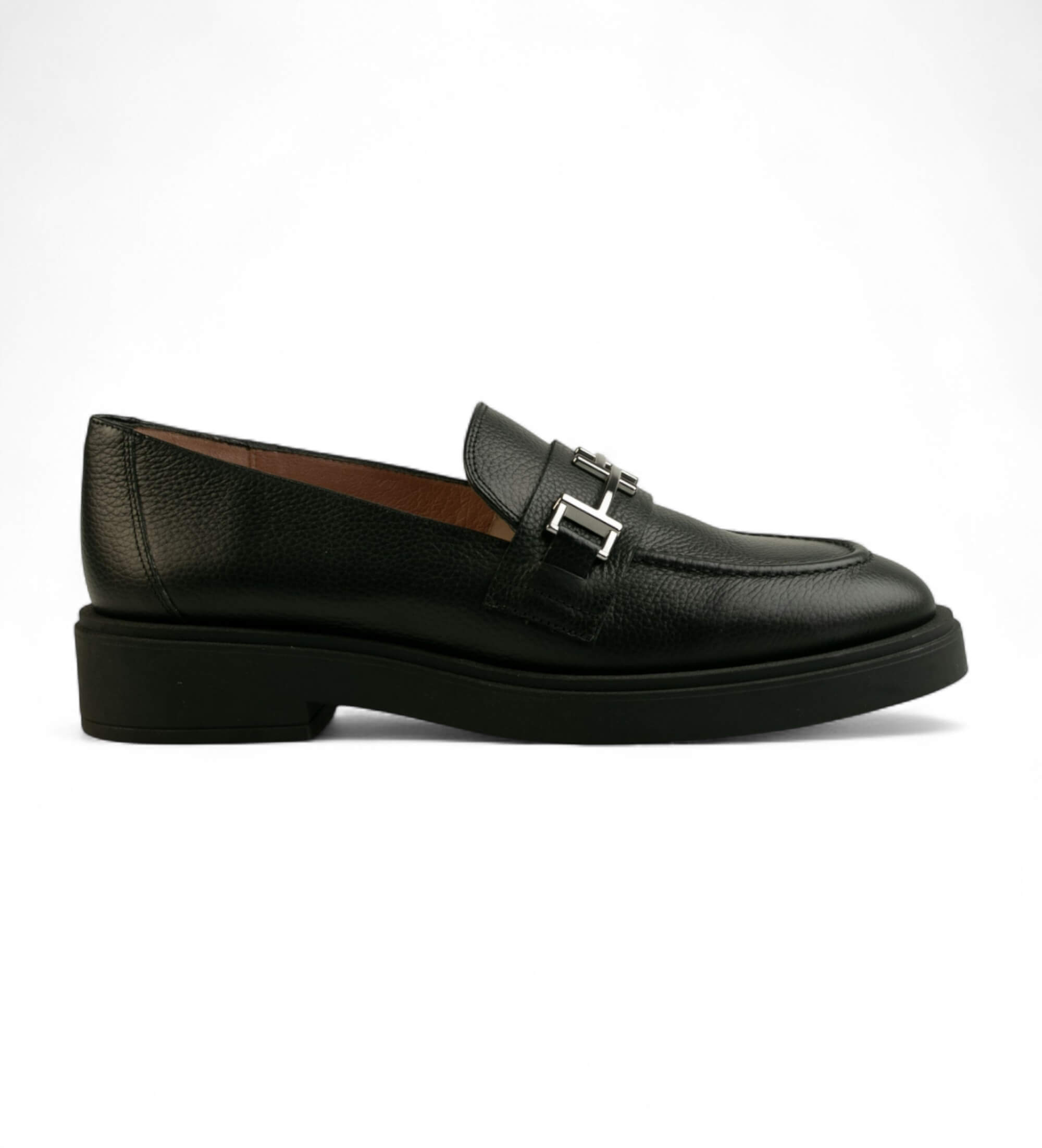 Hispanitas für Damen. HI243632 Leder-Slipper Schnalle H schwarz (36), Wohnung, Keine, Lässig