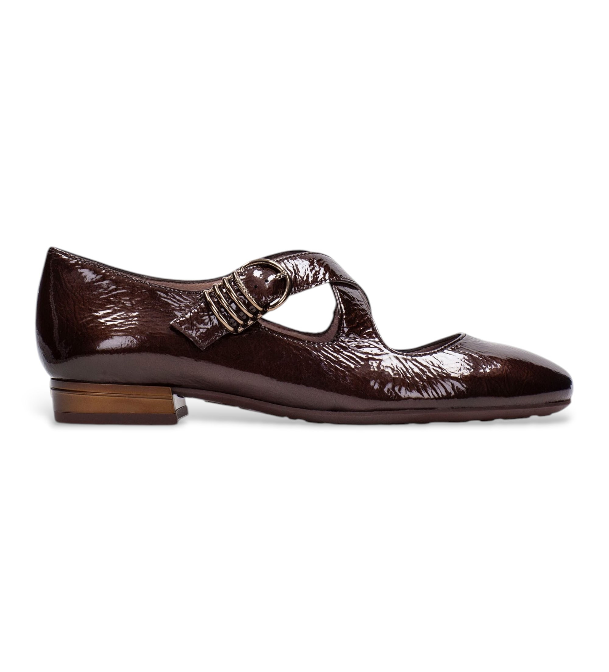 Hispanitas für Damen. HI265096 Oslo Lederschuhe braun (40), Wohnung, 1 bis 3 cm, Schnalle, Lässig