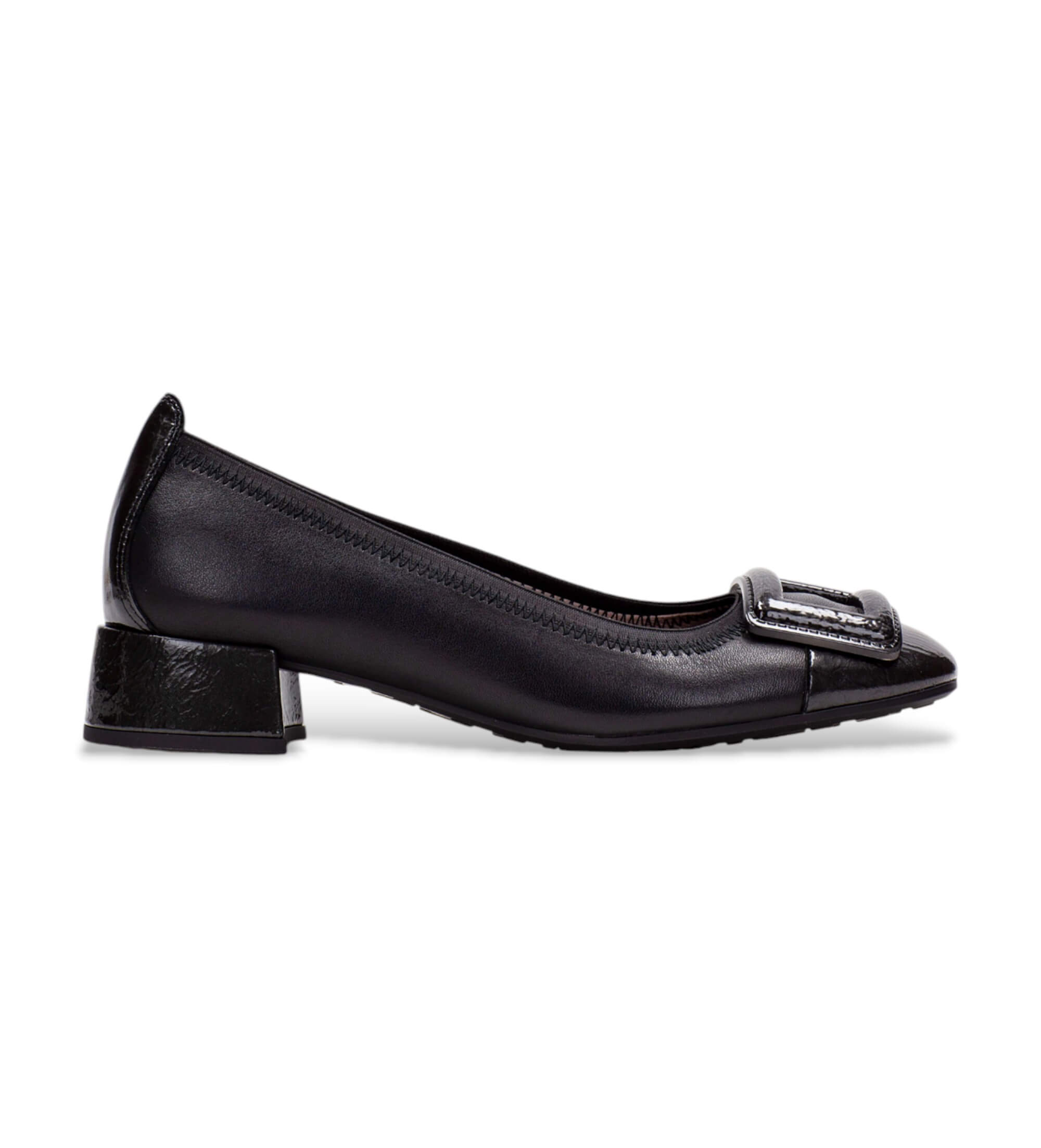 Hispanitas für Damen. HI254318 Schwarze Oporto-Lederschuhe (38), 3 bis 5 cm, Keine, Lässig
