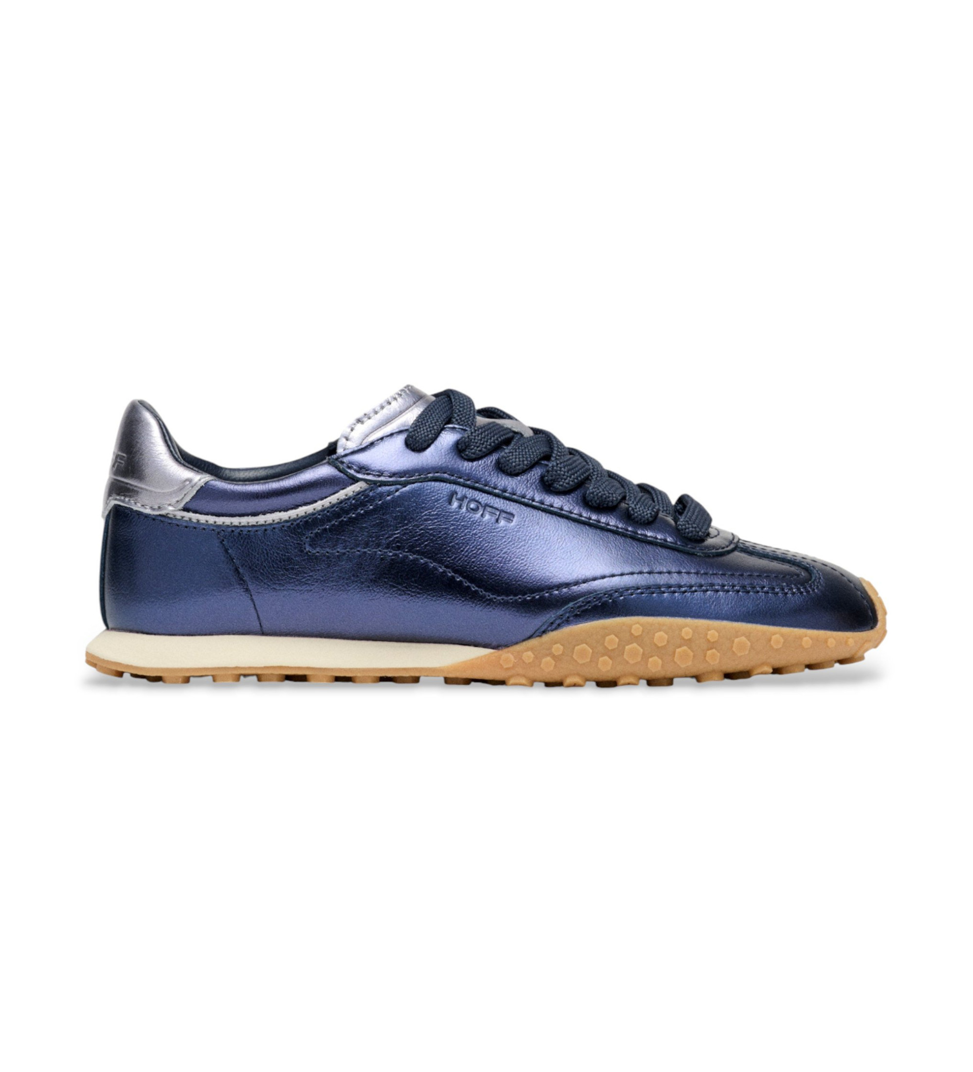 HOFF für Damen. 22561014 Bridge Metallics Leder Sneakers blau (42), Wohnung, Schnürsenkel, Lässig