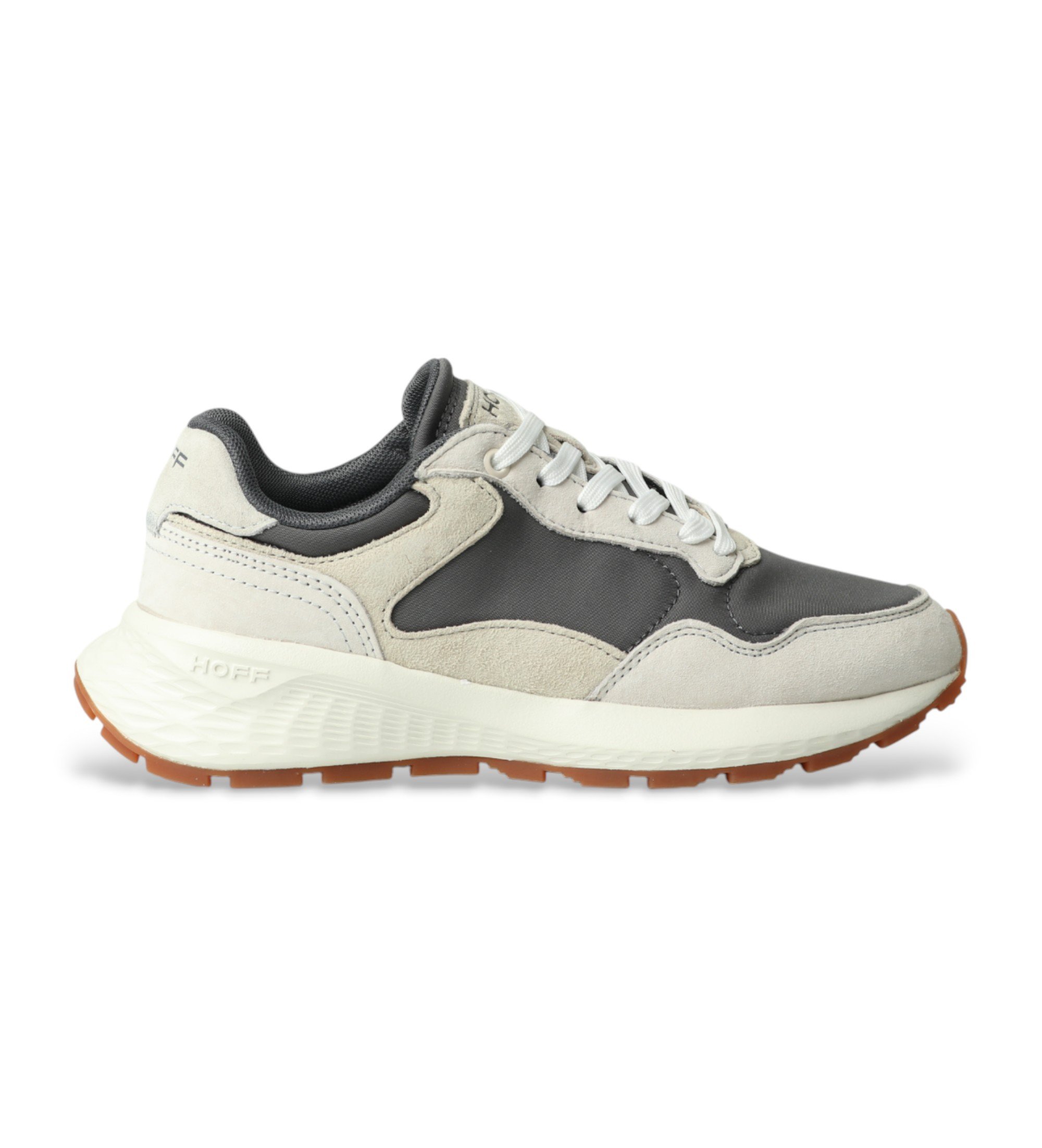 HOFF für Damen. 22435004 City Mkii Leder Turnschuhe grau (39), 3 bis 5 cm, Schnürsenkel, Lässig