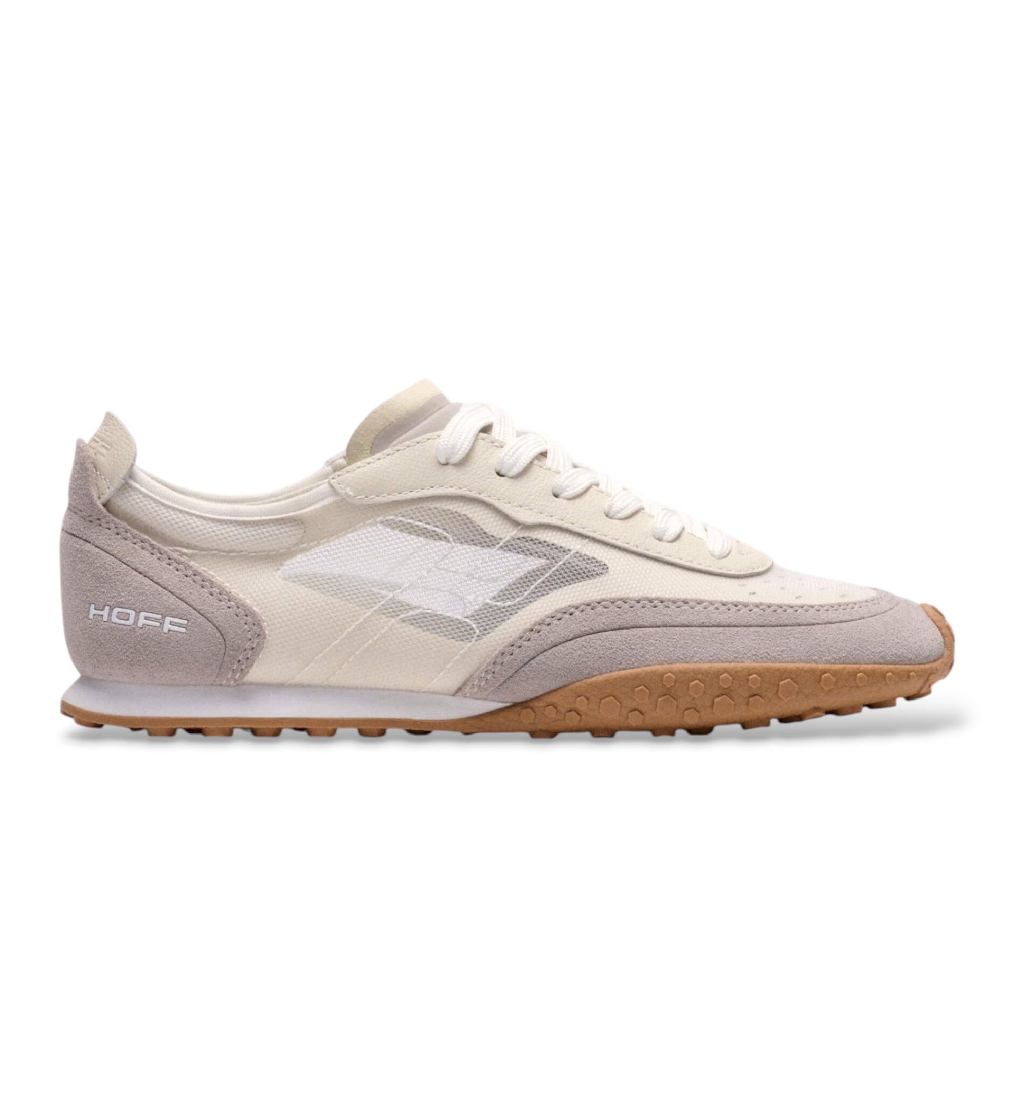 HOFF für Damen. 12310007 Mockingbird Beige Leder Turnschuhe (40), Wohnung, Schnürsenkel, Lässig