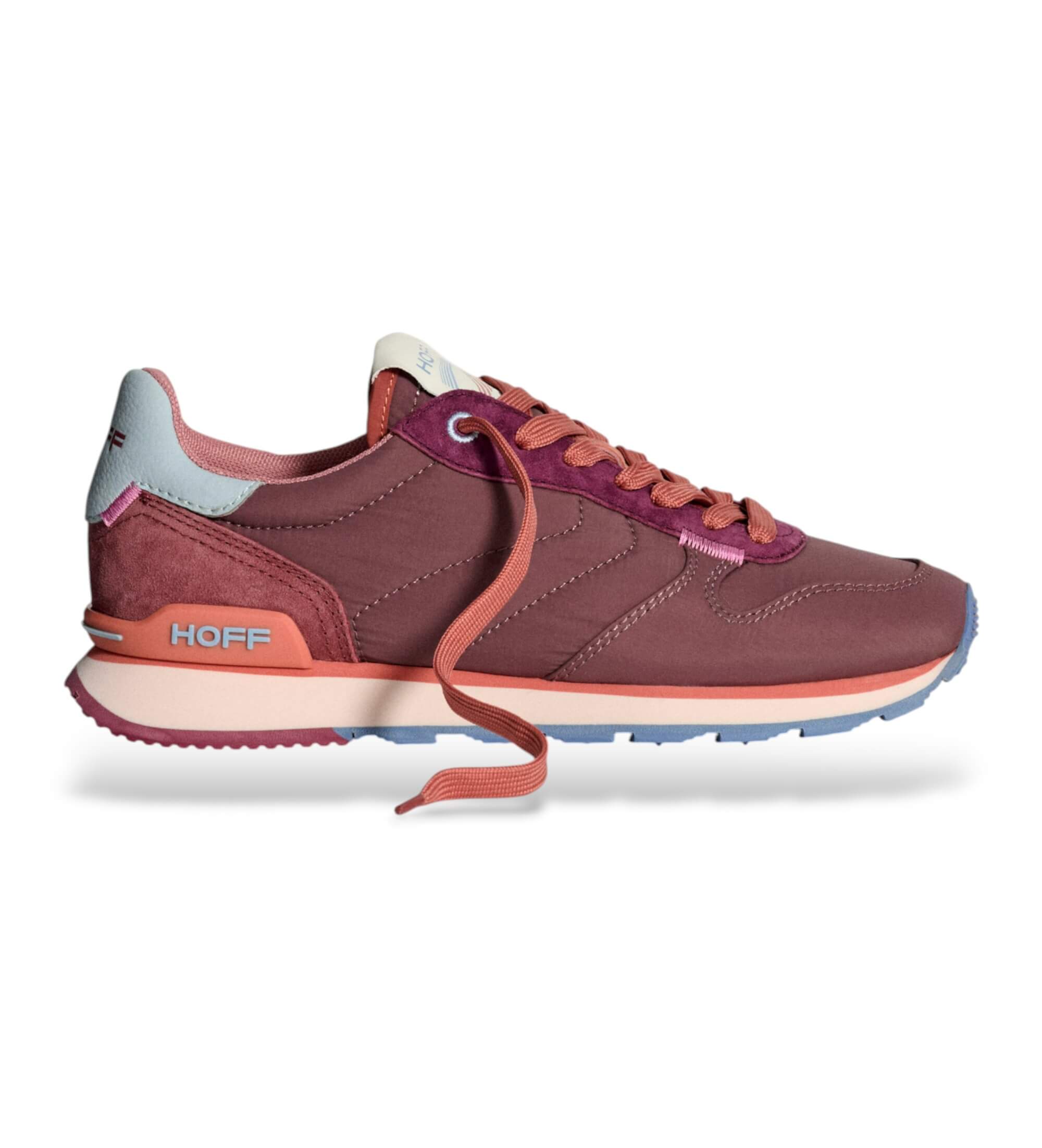 HOFF für Damen. 22517004 Maroon Leichtathletik-Trainer aus Leder (41), Wohnung, Schnürsenkel, Lässig, Kastanienbraun