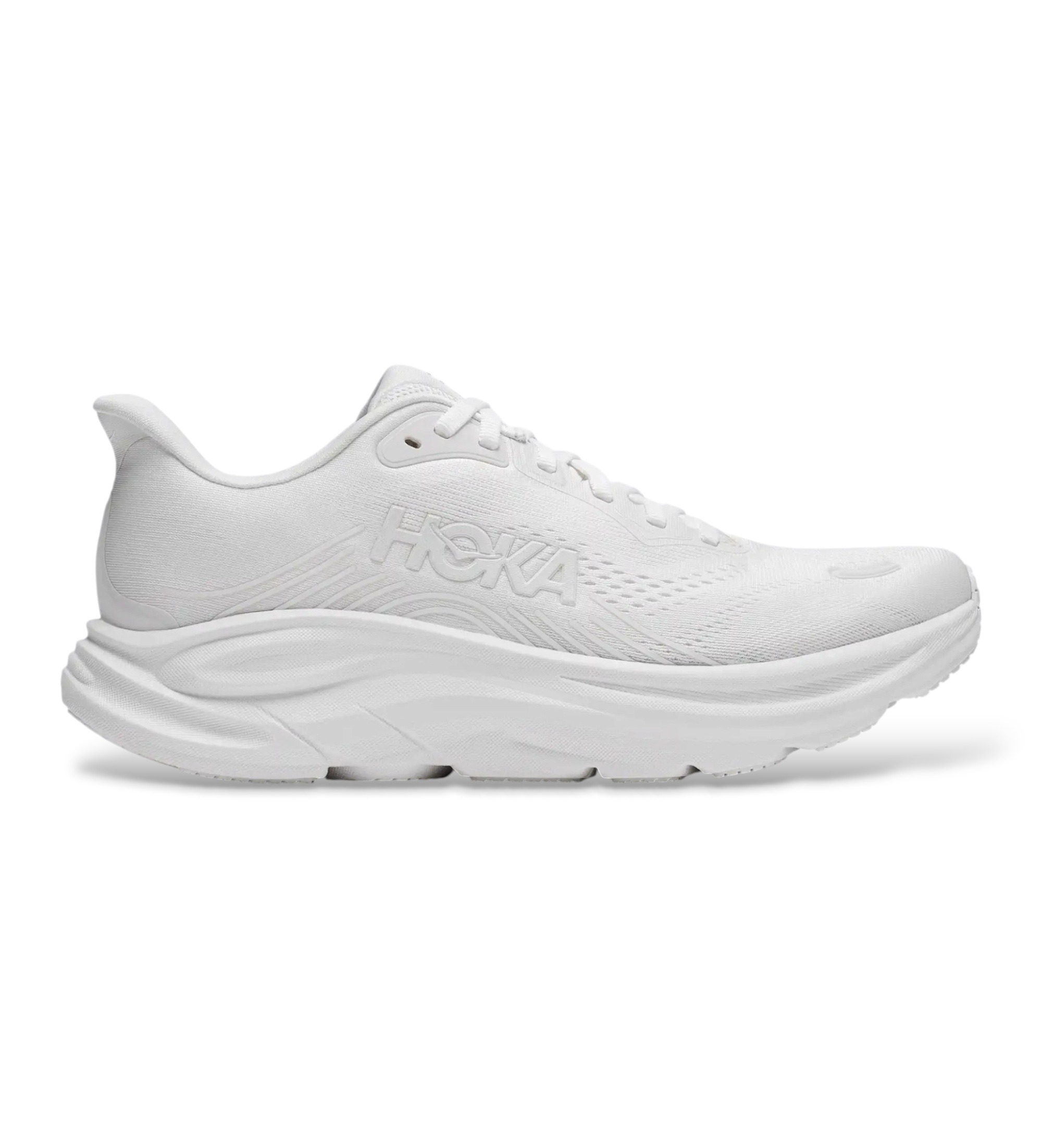 HOKA für Damen. 1176573 Clifton 11 Sneakers weiß (40), Wohnung, 1 bis 3 cm, Schnürsenkel, Lässig, Sportlich, Multisport, Masche