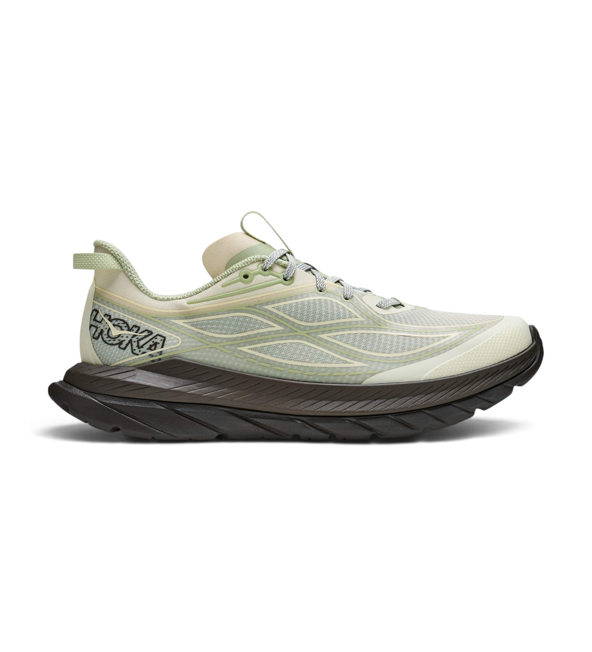 HOKA für Herren. 1176679 Mach Remastered Aura Sneaker Grün (42), Wohnung, Schnürsenkel, Lässig, Sportlich, Laufen, Multisport, Masche