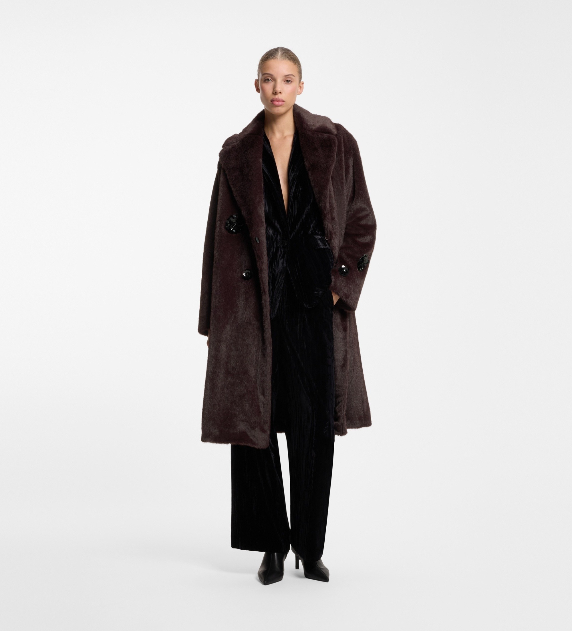 HUGOvoor vrouwen. 50569011 Bruine Minte jas (34), Casual, Polyester