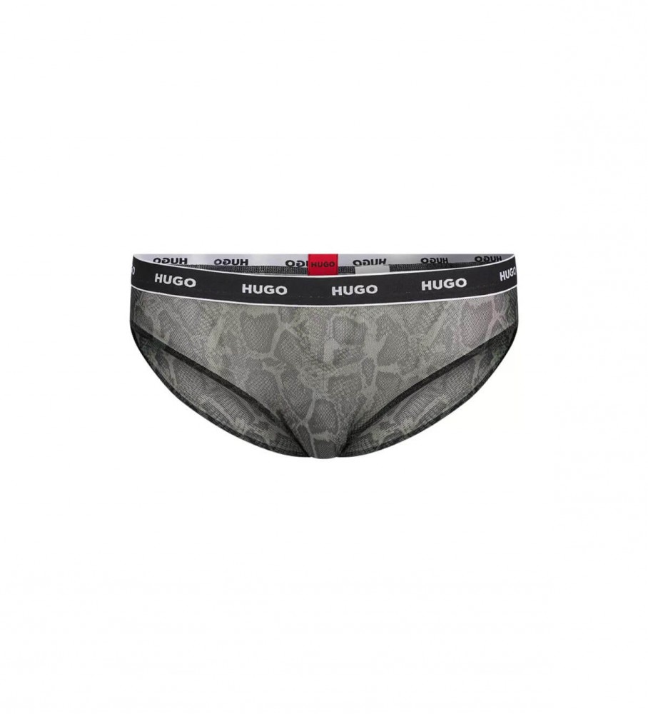 HUGO für Damen. 50481057 Graugrünes Netzhöschen mit Schlangendruck (XS), Heimtextilien, Polyamid