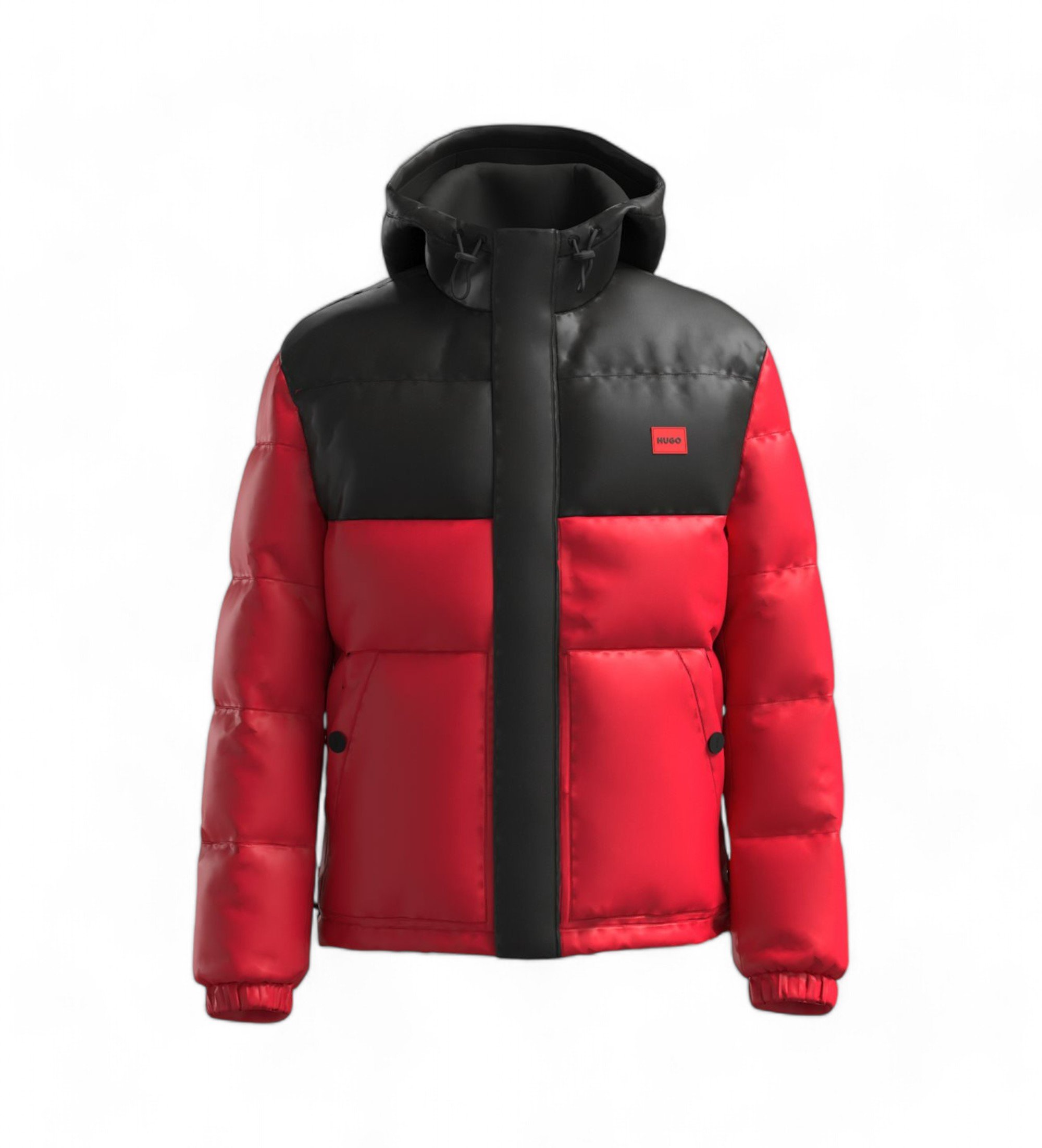 HUGO für Herren. 50525210 Steppjacke rot, schwarz (L), Lässig, Baumwolle, Polyamid