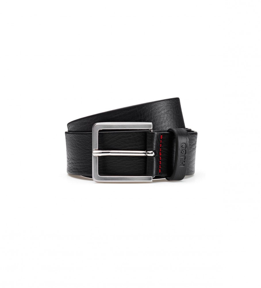 HUGO für Herren. 50385724 Gionios Gürtel schwarz (105 cm), Lässig, Leder