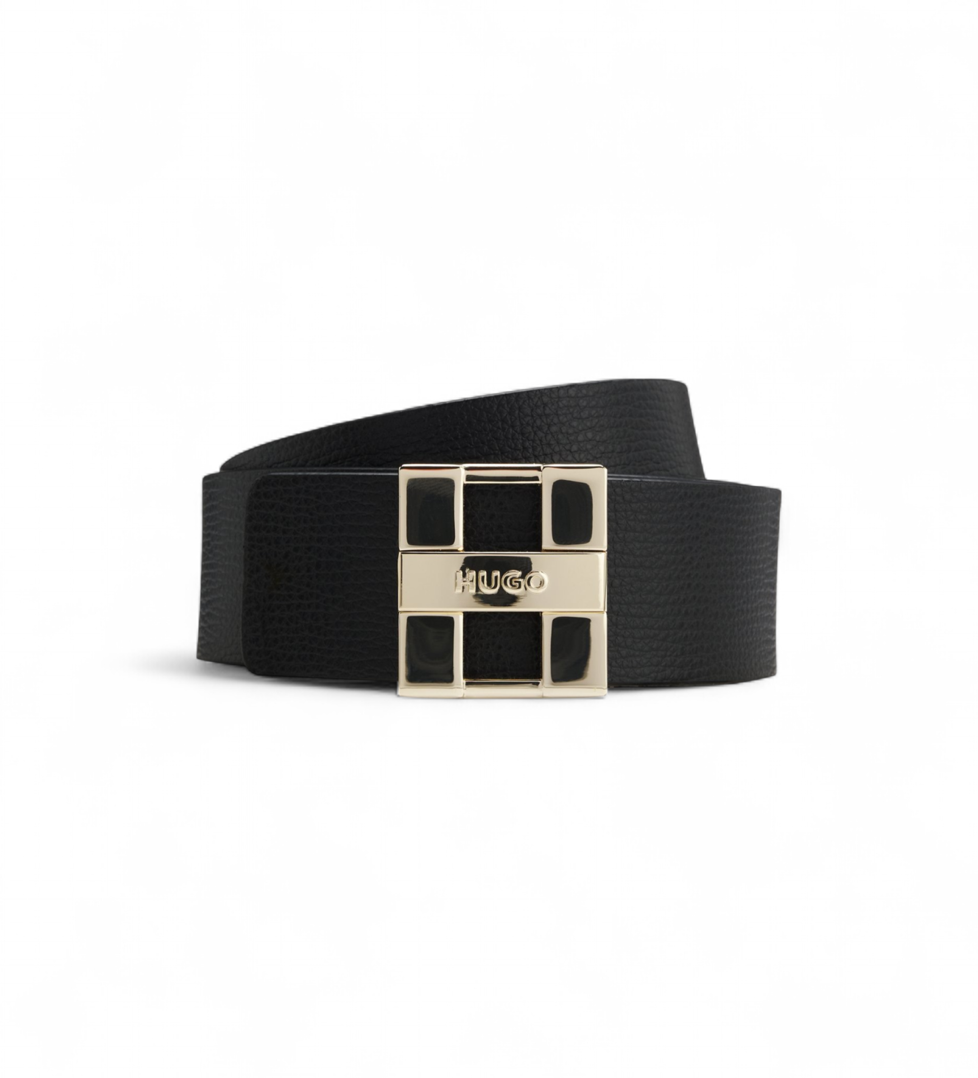 HUGO für Damen. 50522681 Schwarzer Zita-Gürtel (75cm), Lässig, Leder