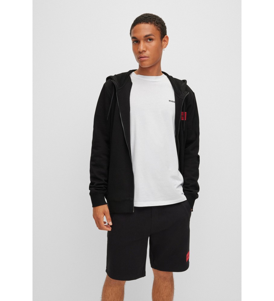 HUGO für Herren. 50447972 Daple Sweatshirt schwarz (L), Lässig, Baumwolle, Langarm, Nachhaltig