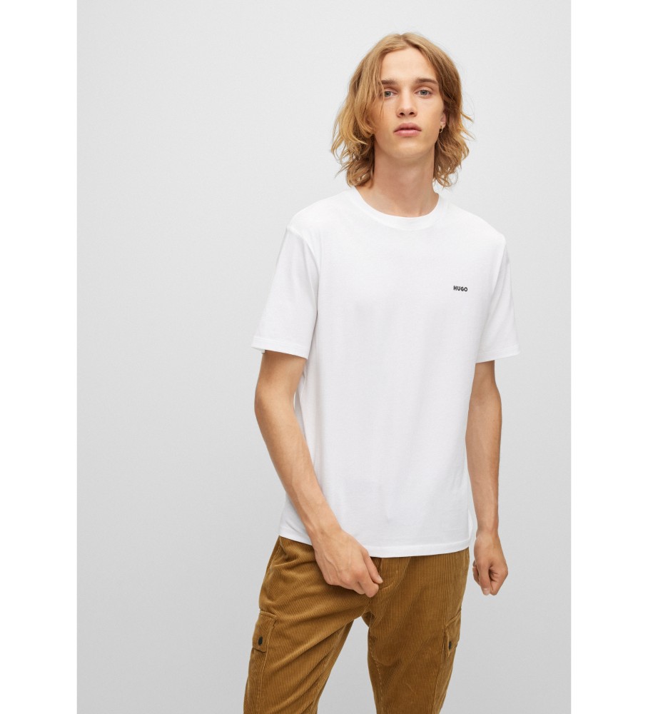 HUGO für Herren. 50466158 Dero T-shirt weiß (XL), Lässig, Baumwolle, Kurzarm, Nachhaltig