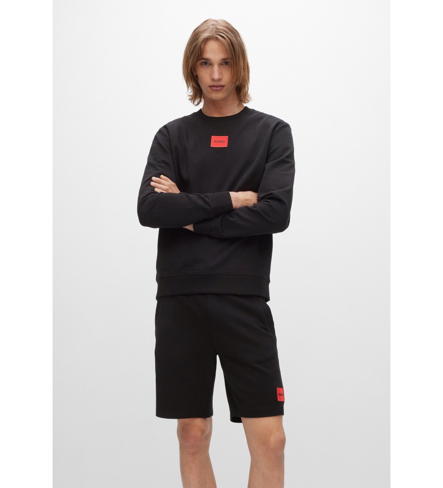 HUGO für Herren. 50447964 Sweatshirt Diragol schwarz (L), Lässig, Baumwolle, Langarm, Nachhaltig