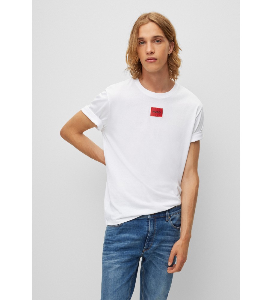 HUGO für Herren. 50447978 Diragolino T-shirt weiß (L), Lässig, Baumwolle, Kurzarm, Nachhaltig