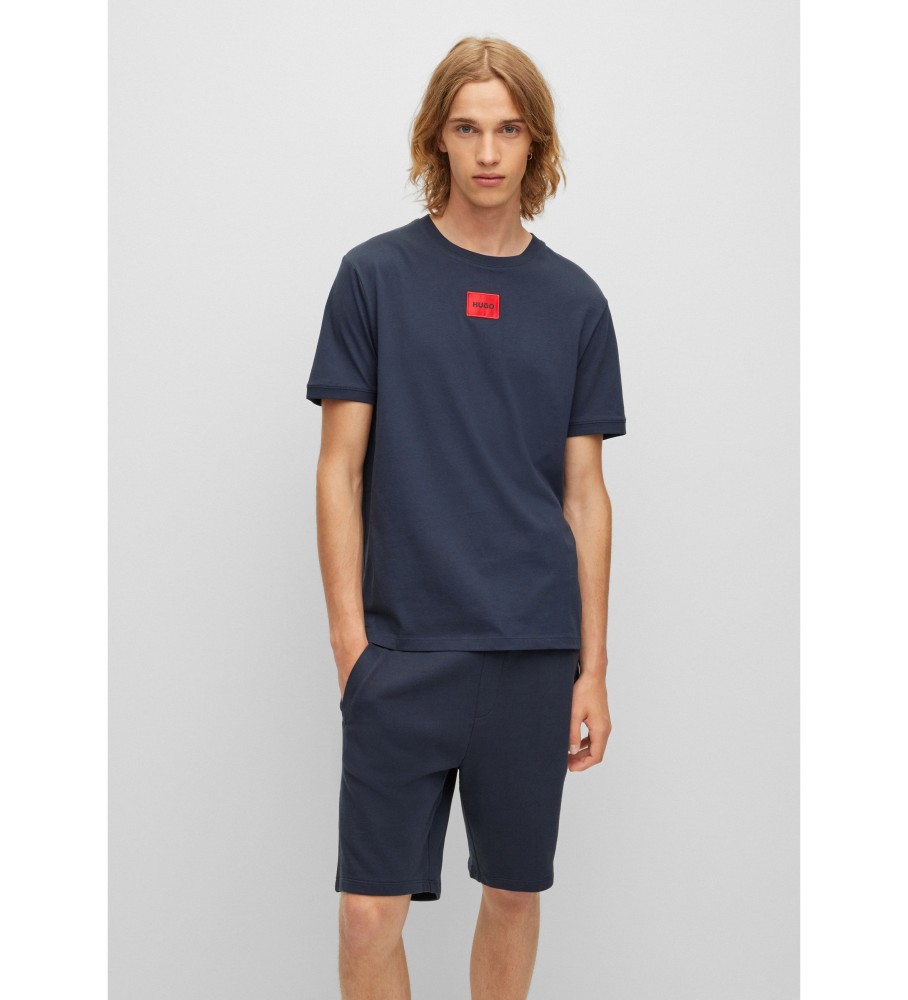 HUGO für Herren. 50447978 Diragolino navy T-Shirt (M), Lässig, Baumwolle, Kurzarm, Nachhaltig, Marine