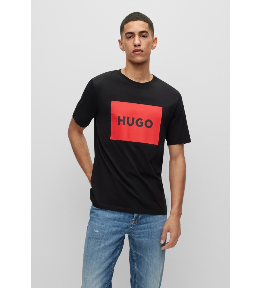 HUGO für Herren. 50467952 T-shirt Dulive schwarz (M), Lässig, Baumwolle, Kurzarm, Nachhaltig
