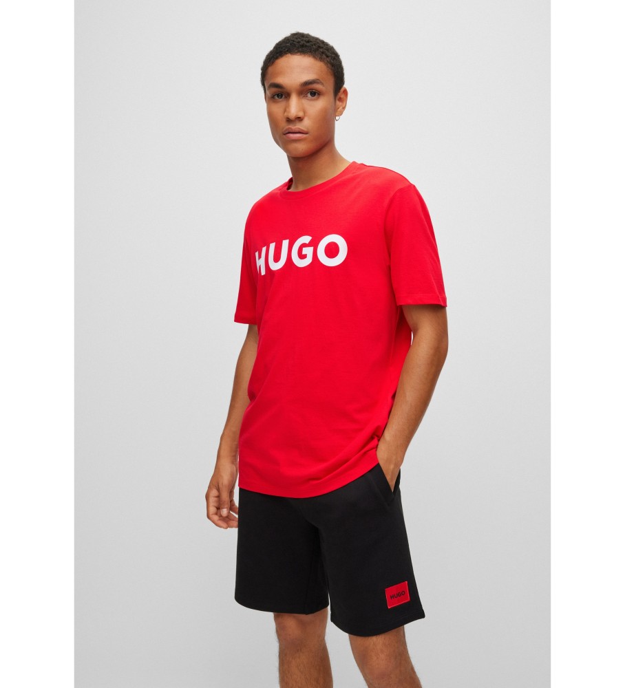 HUGO für Herren. 50467556 T-Shirt Dulivio rot (L), Lässig, Baumwolle, Kurzarm, Nachhaltig