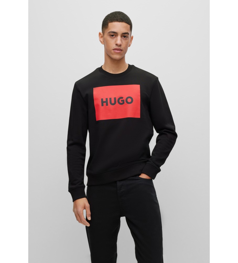 HUGO für Herren. 50467944 Duragol Sweatshirt schwarz (S), Lässig, Baumwolle, Langarm, Nachhaltig