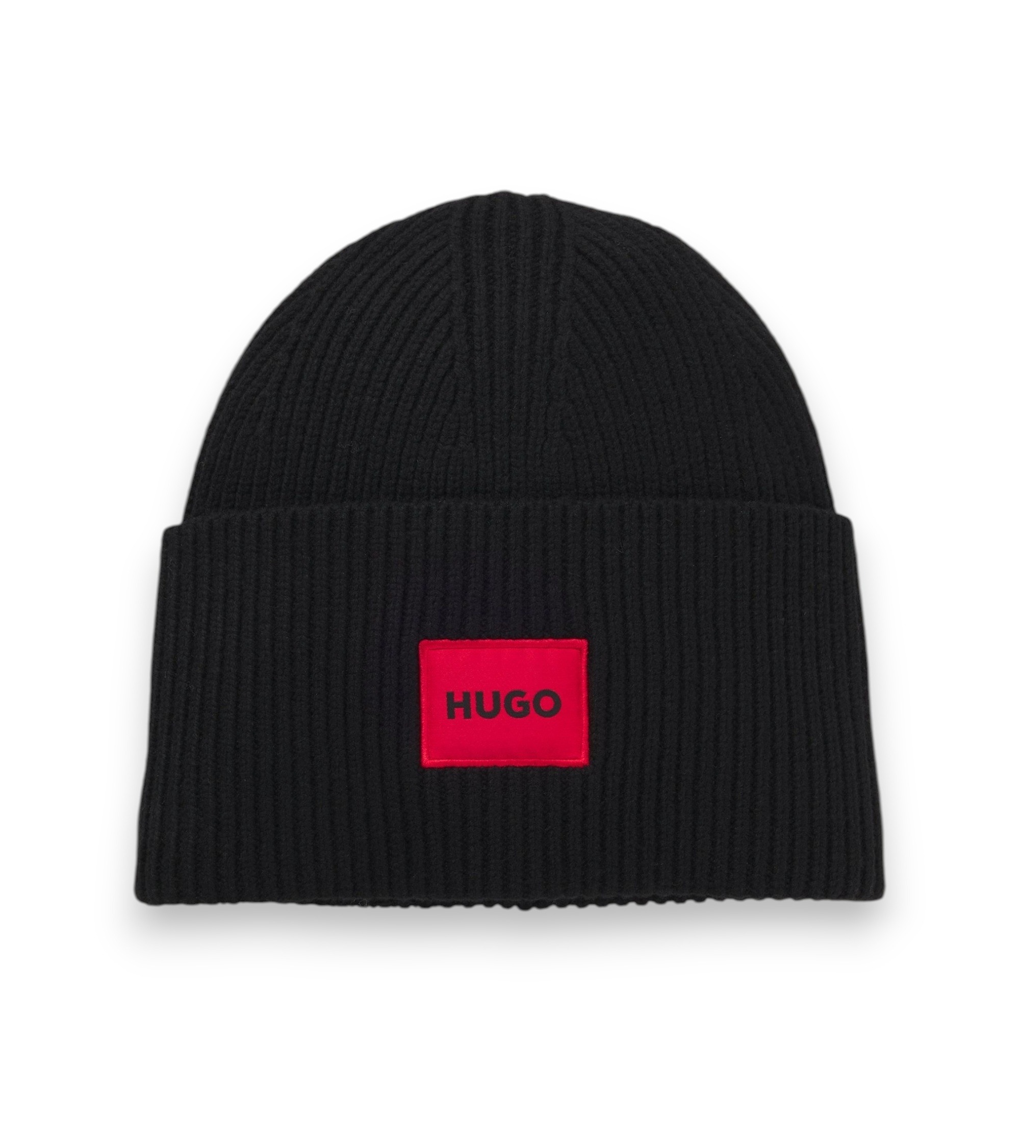 HUGO für Damen. 50502579 Mütze Saffa schwarz (OSFA), Lässig, Wolle