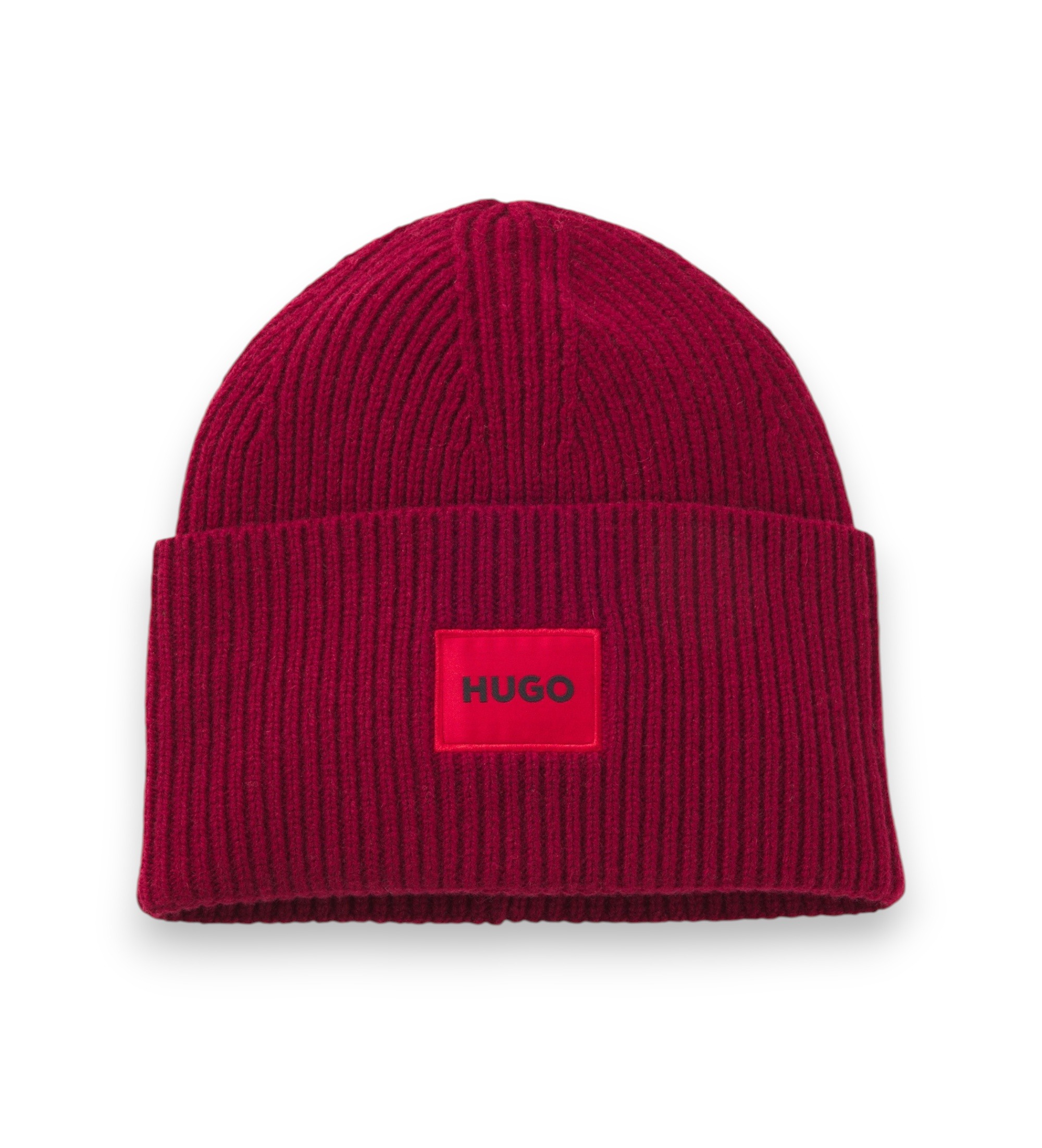 HUGOvoor vrouwen. 50502579 Saffa muts rood (OSFA), Casual, Wol